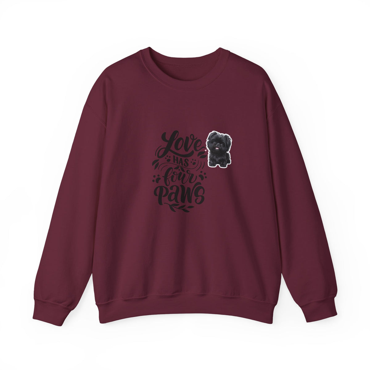 Crewneck Sweatshirt - "Love Has Four Paws" Dog Lover Graphic