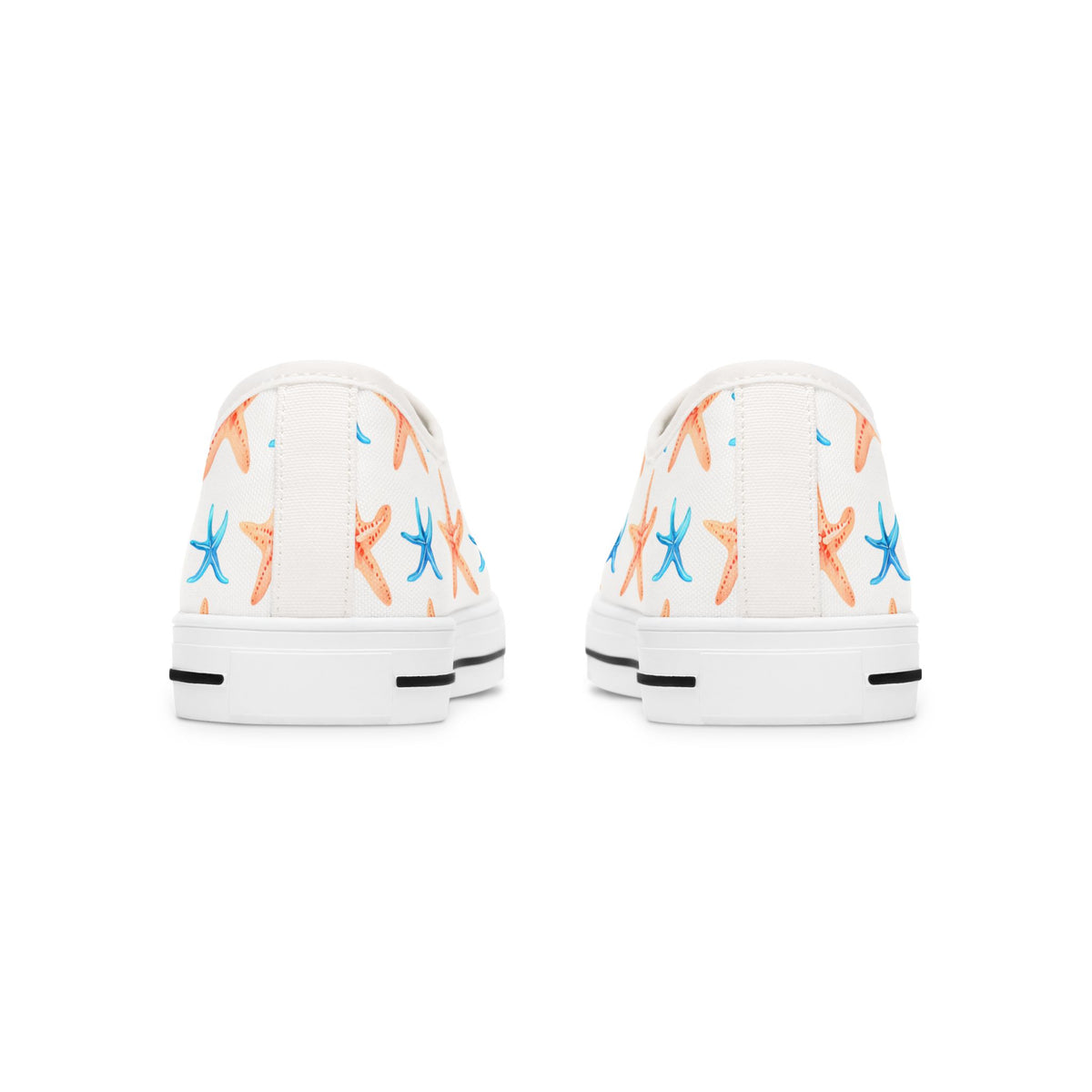 Starfish Print Sneakers — Beachy Low-Top Canvas Shoes