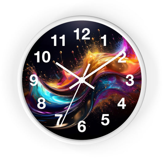 Vibrant Abstract Wall Clock, Colorful Home Decor, Modern Clock for Living Room, Unique Gift for Art Lovers, Bold Design for Any Room