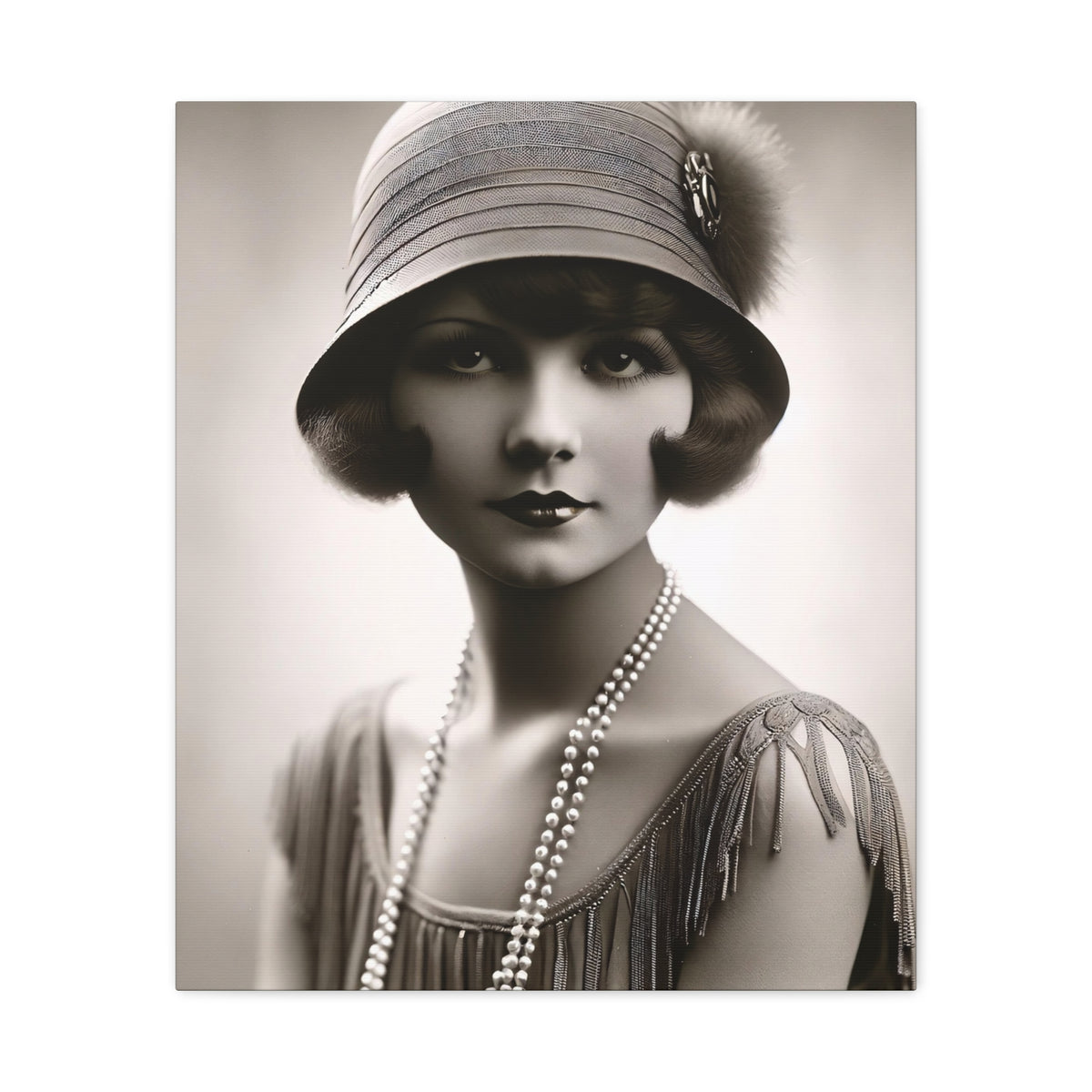 Vintage 1920s Flapper Portrait Canvas