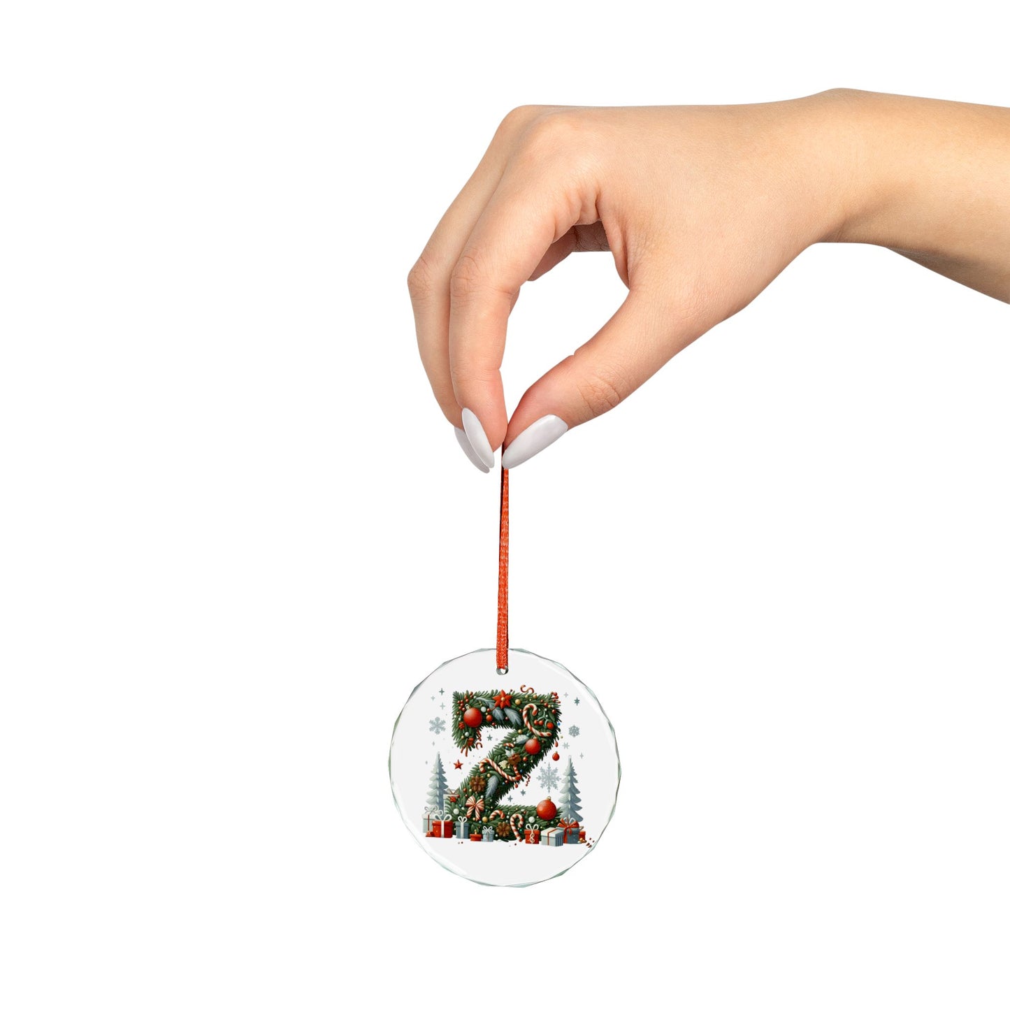 Heart Crystal Ornament — Festive Christmas Letter "Z" Holiday Tree Decoration