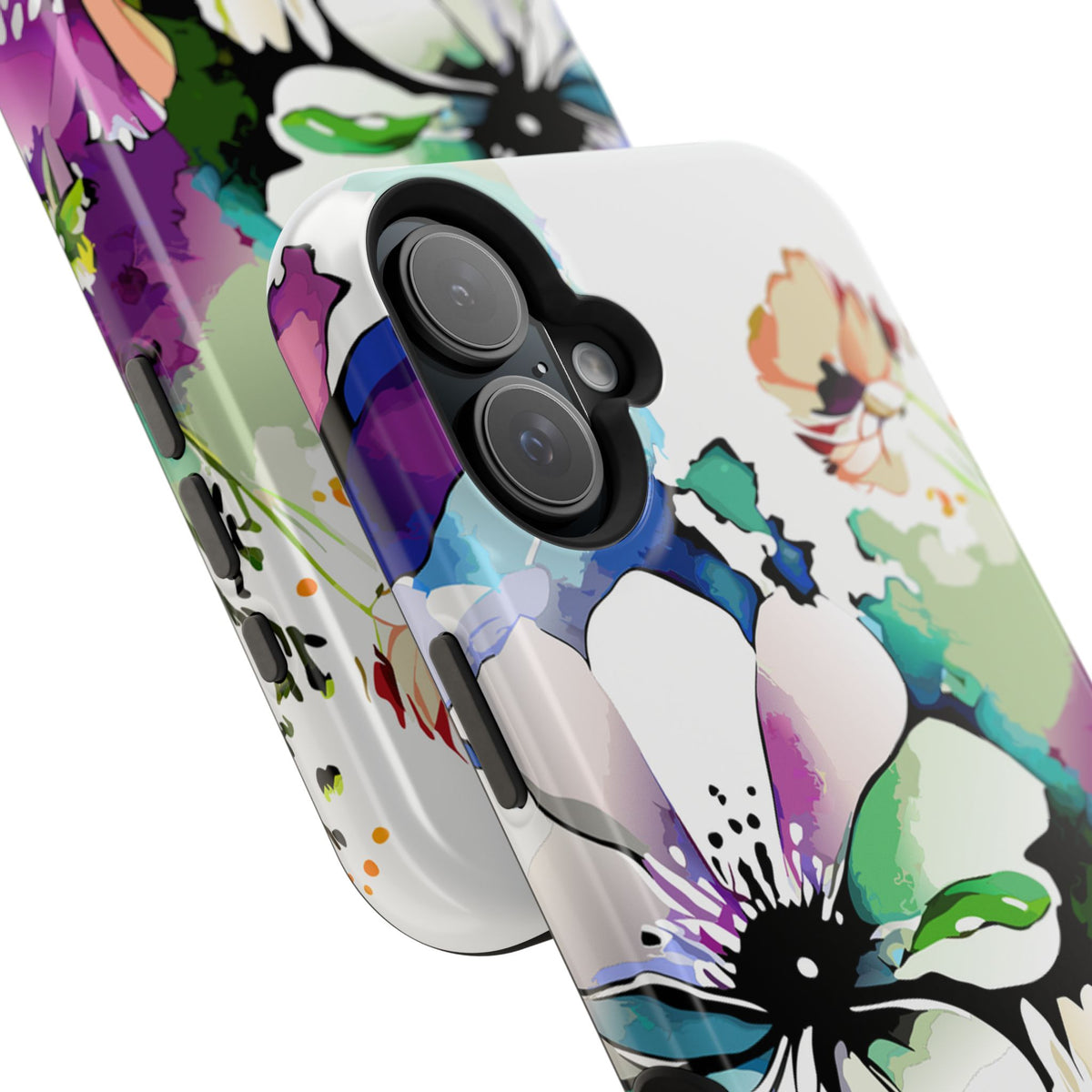 Floral Watercolor Magnetic Phone Case — Impact‑Resistant Protective Cover
