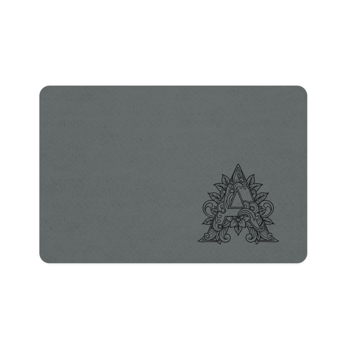 Monogram A Pet Food Mat – Decorative Non-Slip Feeding Placemat (12x18)