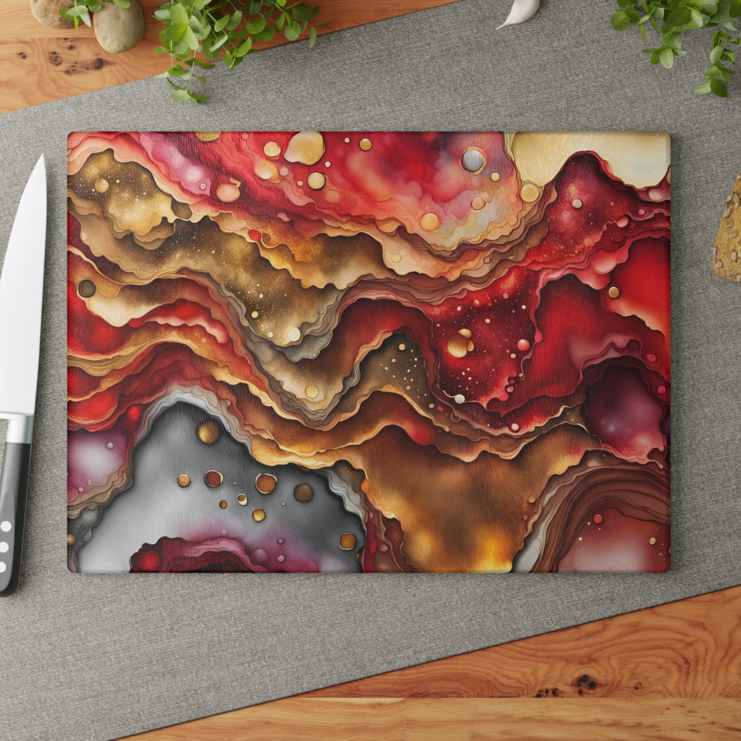 Elegant Resin-Inspired Glass Cutting Board