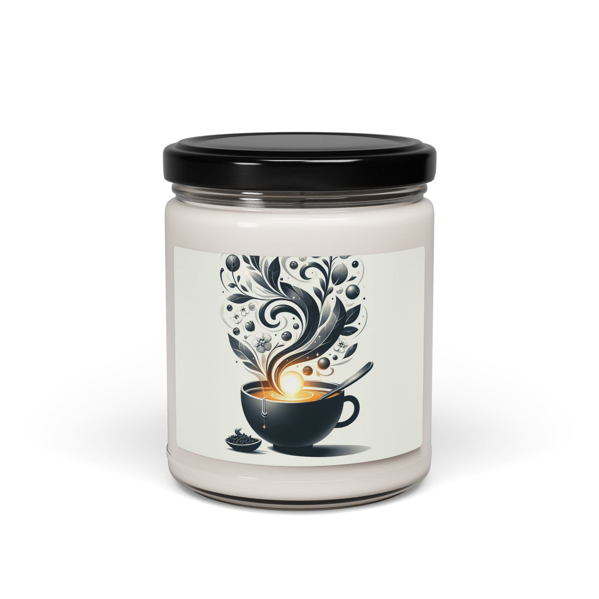 Coffee Cup Soy Candle — 9oz Scented Jar Candle with Whimsical Steam Design