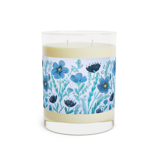 Calming Floral Scented Candle, 11oz Glass Candle for Relaxation, Home Decor, Gift for Friends, Aromatherapy Candle, Nature Inspired