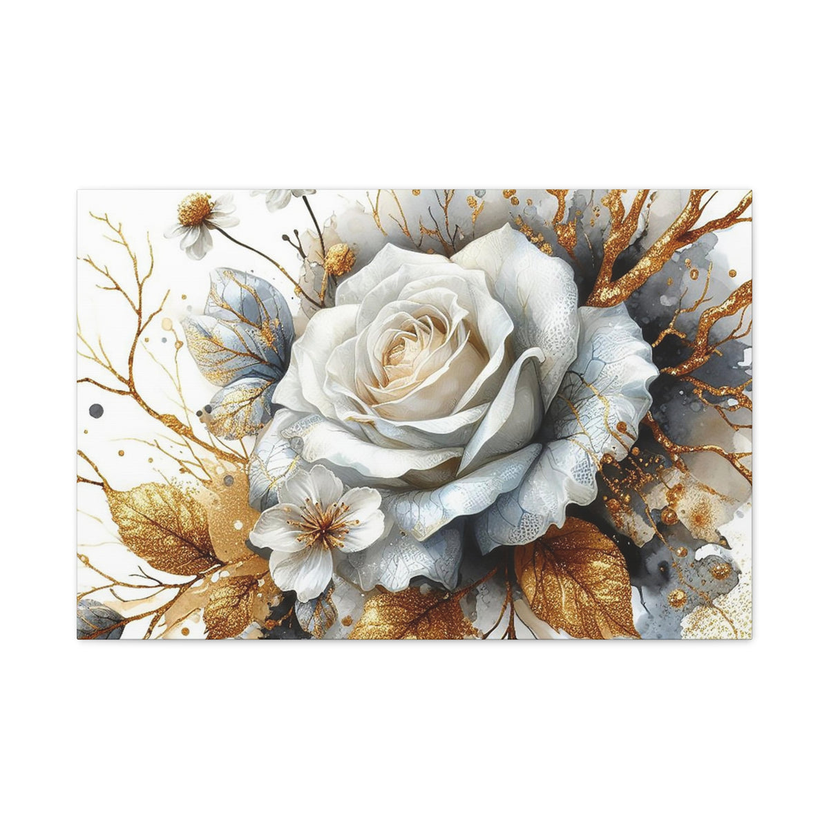 Matte Canvas, Stretched, 1.25" - Gold and Black