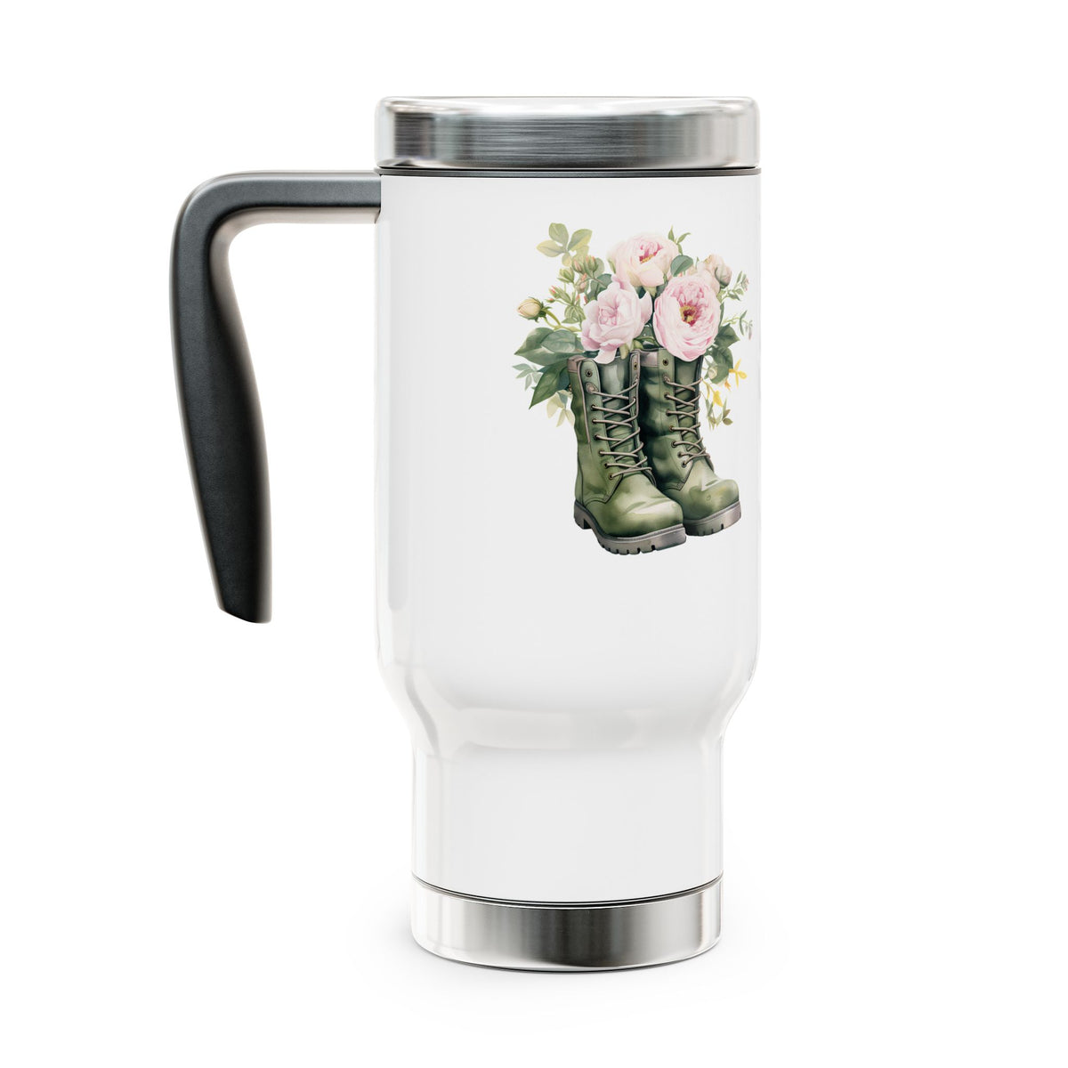 Floral Combat Boots Travel Mug โ 14 oz Stainless Steel Insulated Tumbler