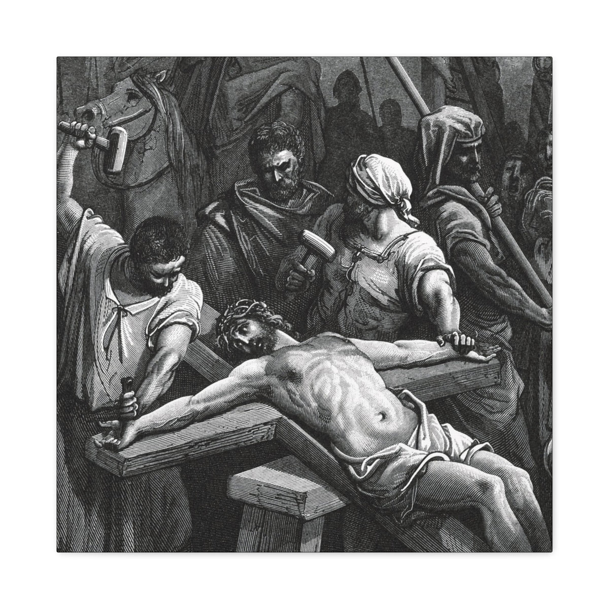 Crucifixion Art Matte Canvas Print – Stretched Religious Wall Decor