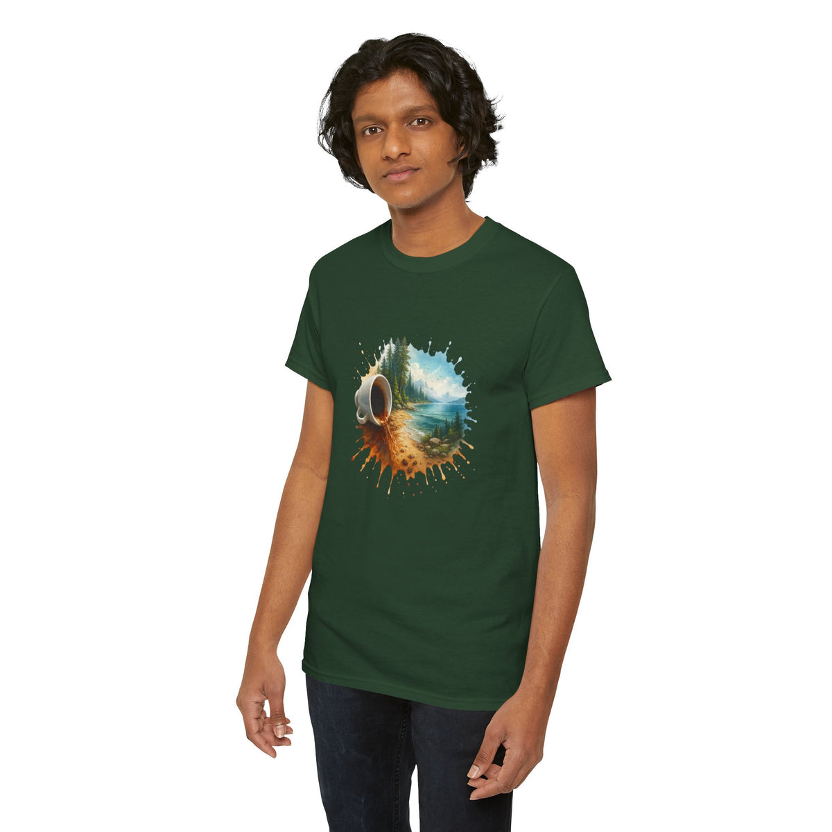 Nature-Inspired Unisex Heavy Cotton Tee, Casual Outfit, Gift for Nature Lovers, Camping Apparel, Outdoor Adventure Shirt