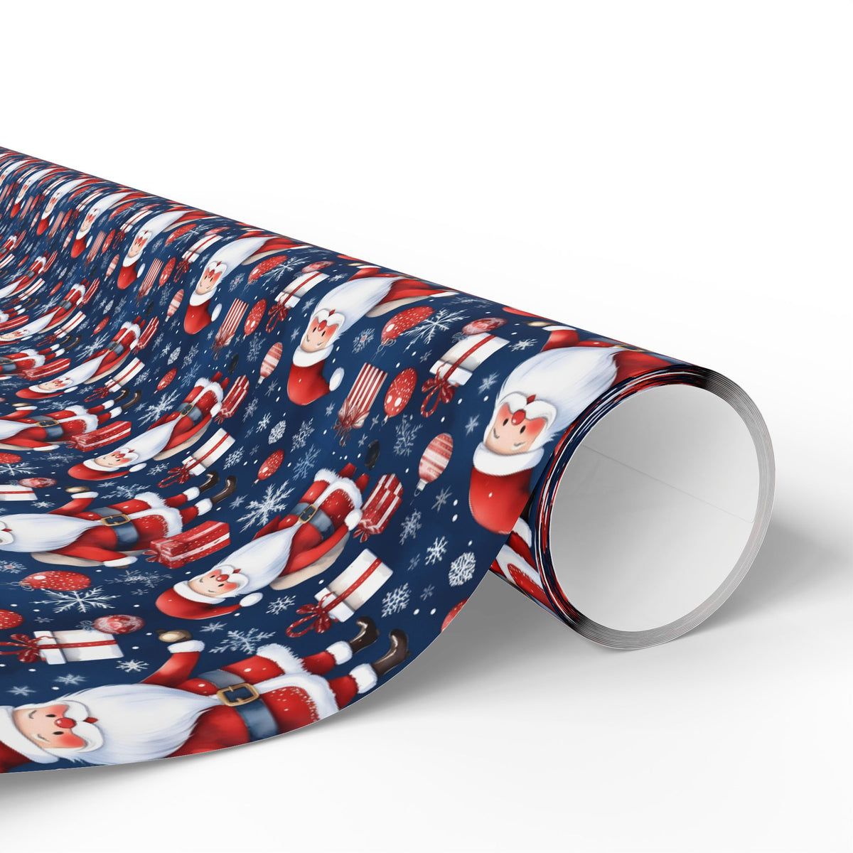 Santa Pattern Wrapping Paper Roll — Festive Christmas Gift Wrap