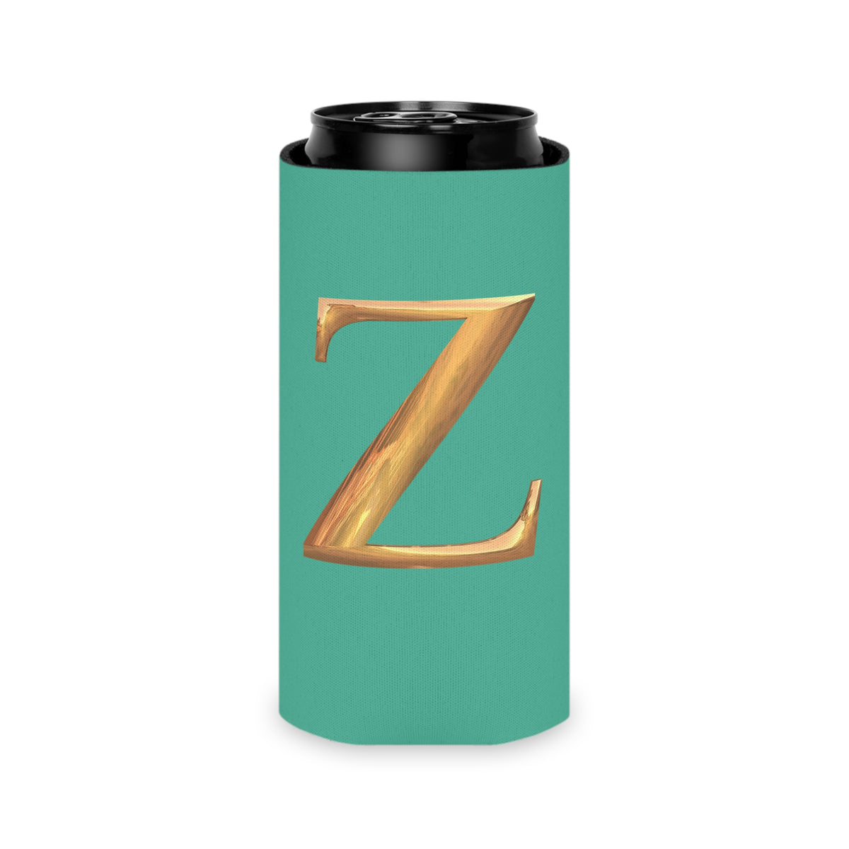 Personalized Monogram "Z" Can Cooler - Stylish Drink Holder for Parties, Weddings, Beach Days, Summer Gatherings, Gifts