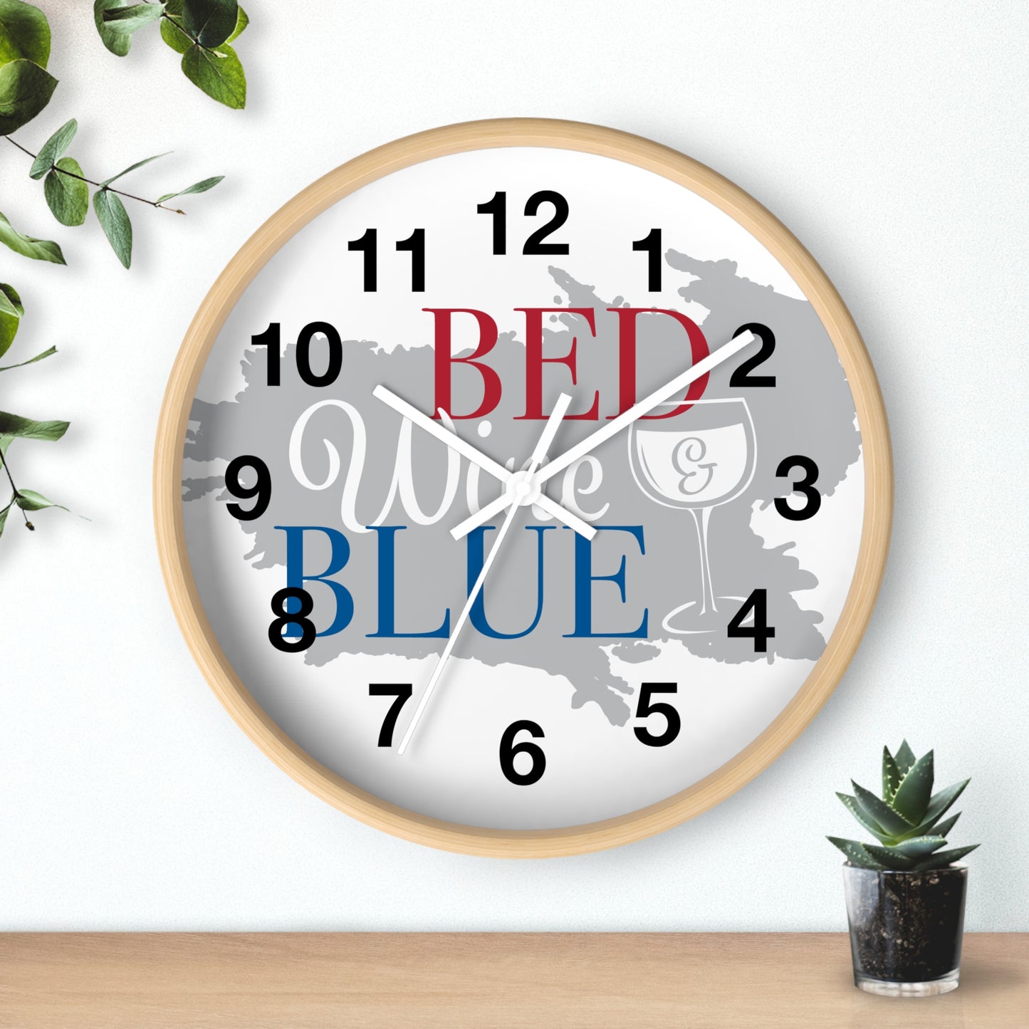 Patriotic Wall Clock - "Bed, White, and Blue" - Home Decor