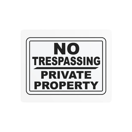 Metal Art Sign - 'No Trespassing' Decorative Home Security Sign, Rustic Home Decor, Yard Sign, Gift for New Homeowners, Protection Sign