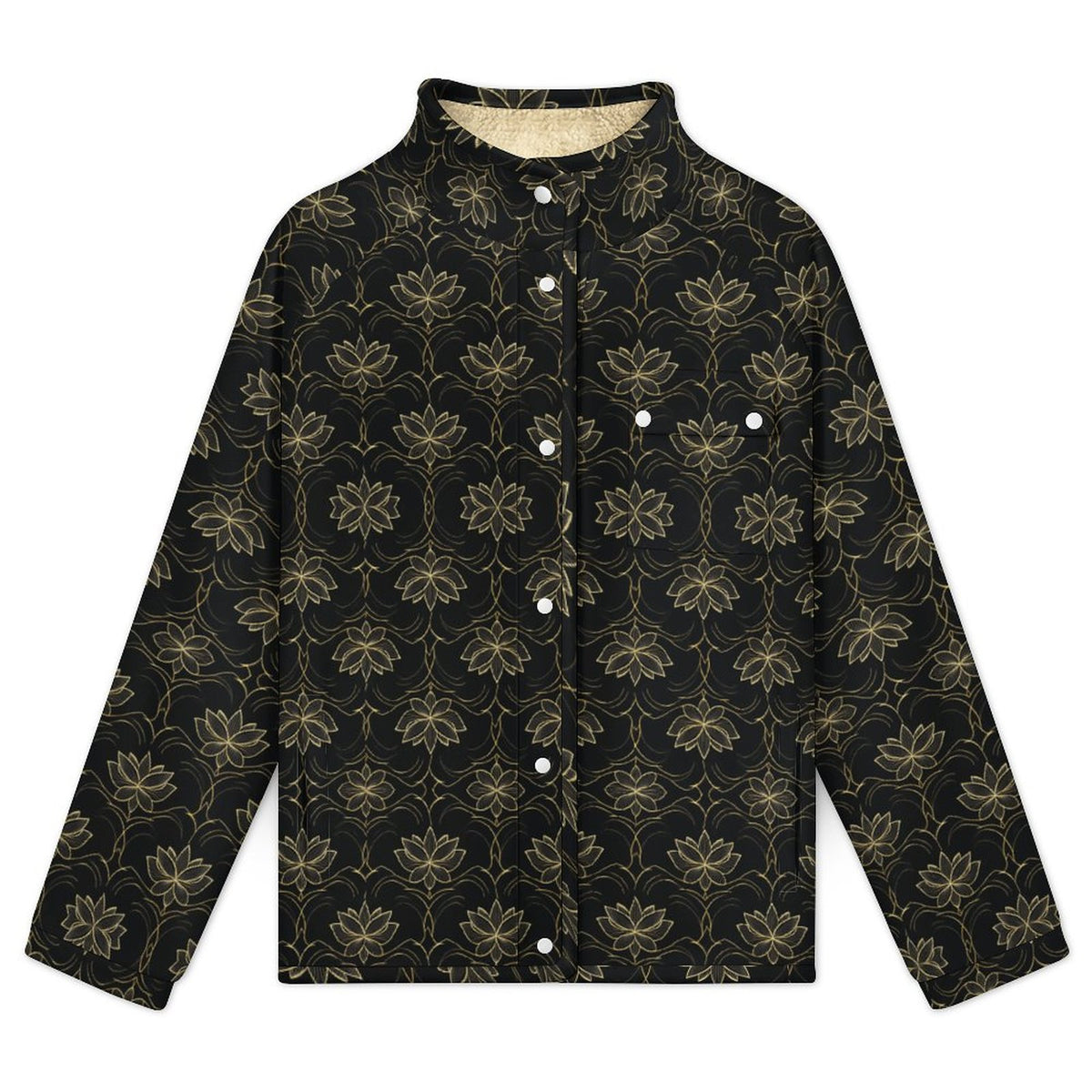 Stand-up Collar Fleece Casual Jacket