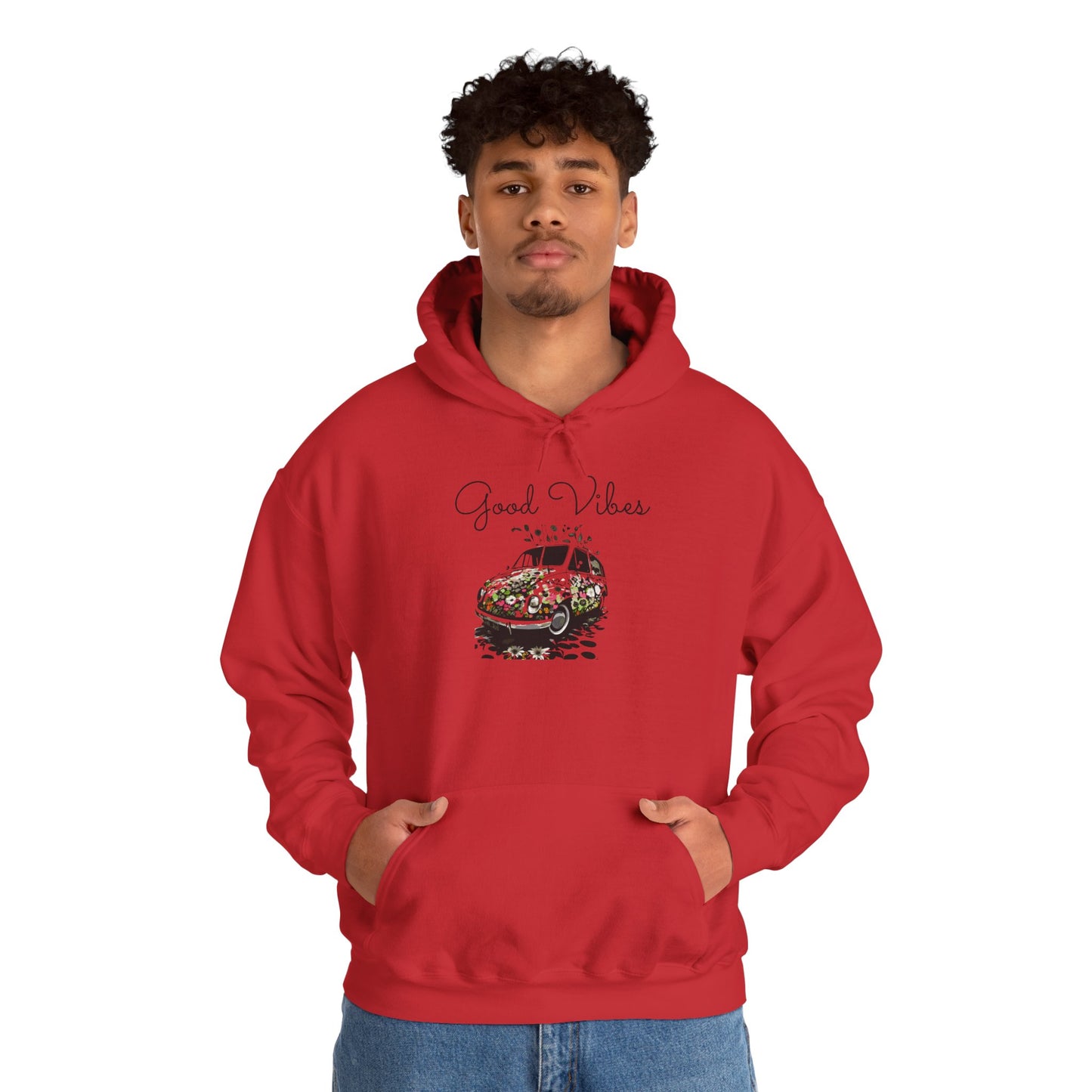 Good Vibes Hooded Sweatshirt - Unisex Heavy Blend, Cozy Gift for Friends, Casual Wear, Summer Outings, Beach Days, Chill Vibes