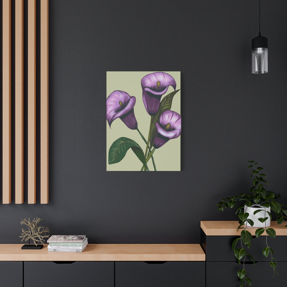 Copy of Matte Canvas, Stretched, 1.25" Purple Flowers