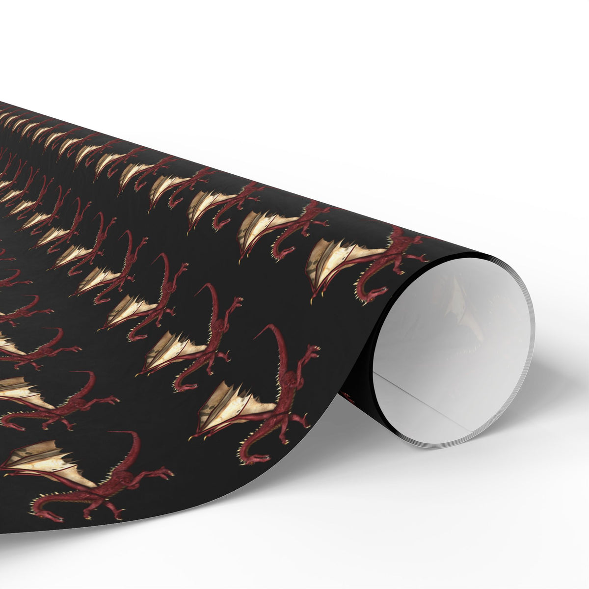 Dragon Pattern Wrapping Paper Roll — Dark Fantasy Gift Wrap