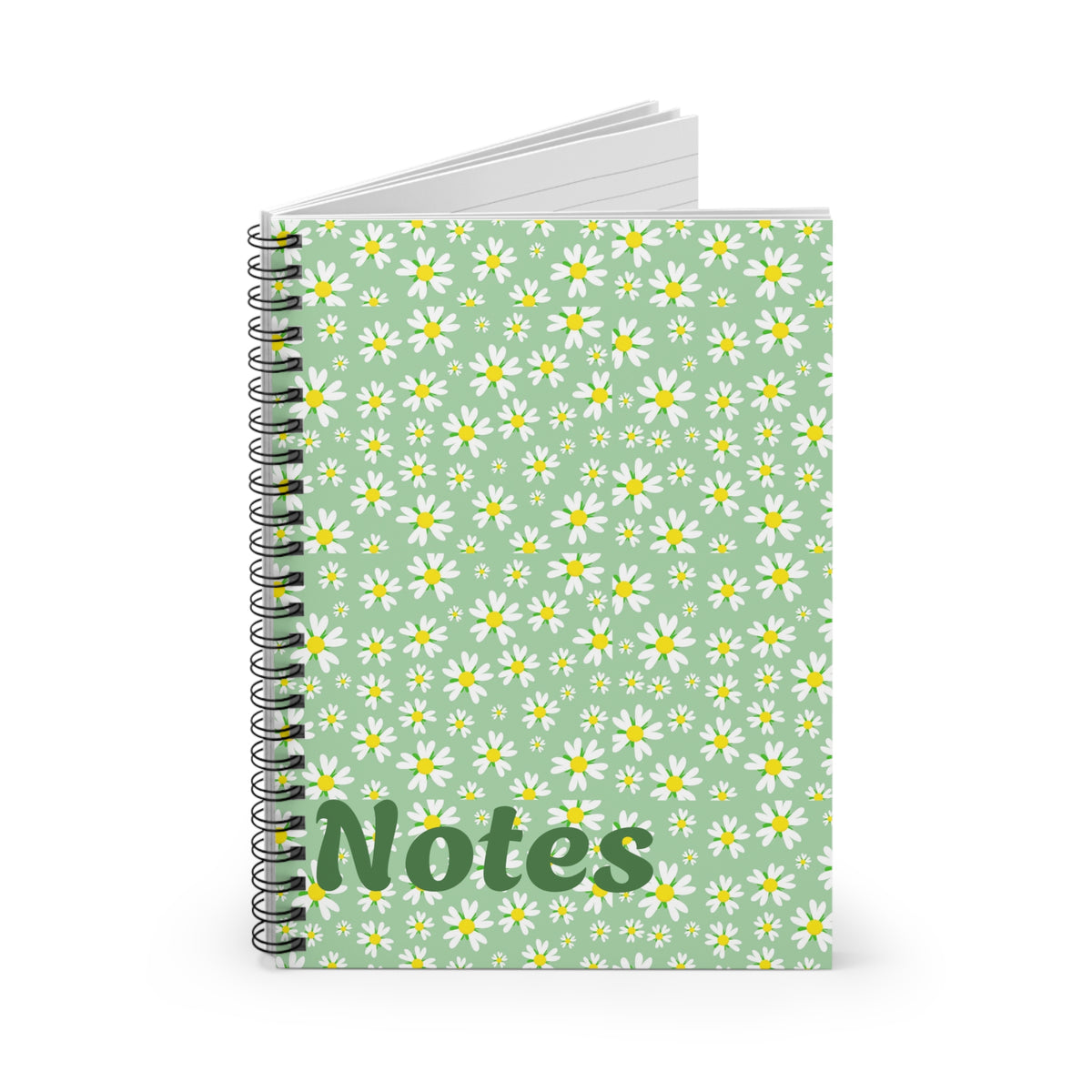 Floral Spiral Notebook - Notes, Journal, Stationery, Back to School, Gifts for Her, Green Floral Design