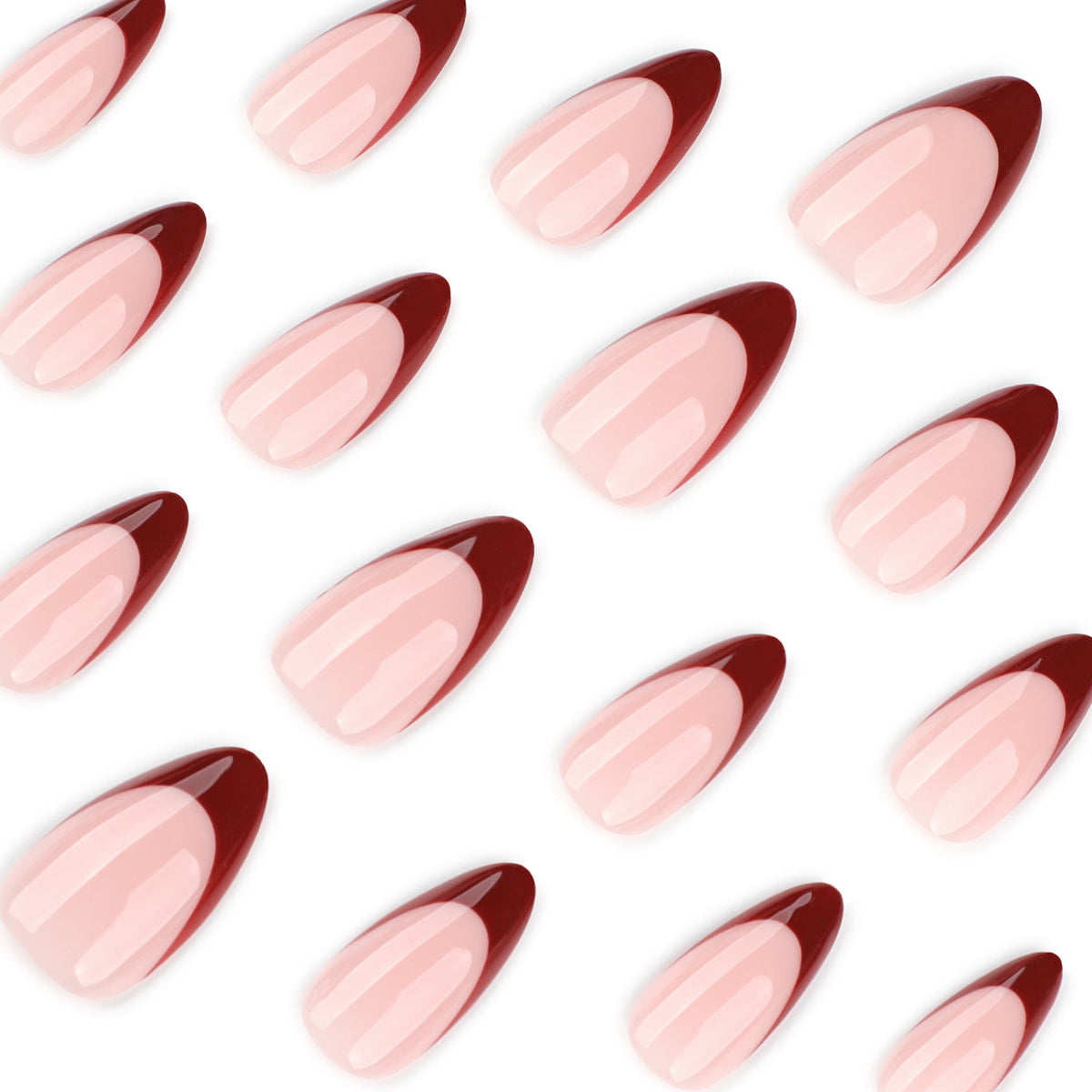 Red French Gradient Press On Nails Stylish Chic Design – Image 3