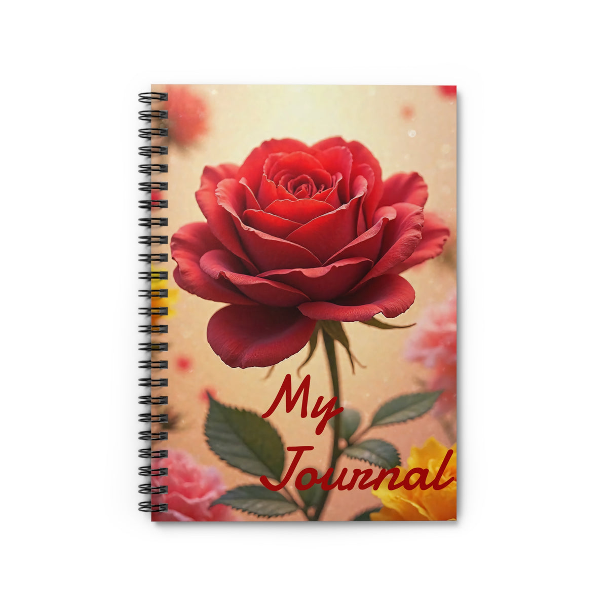 Beautiful Floral Spiral Notebook - My Journal, Perfect for Note-Taking, Creative Writing, Gifts, Student Supplies, Rose Design