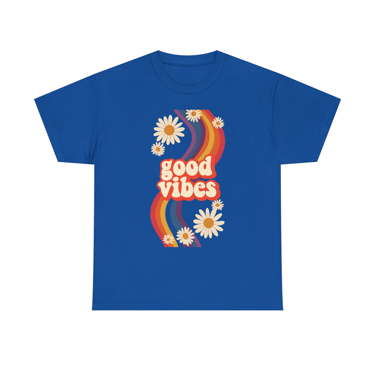 Good Vibes Unisex Heavy Cotton Tee, Retro Graphic T-Shirt, Feel Good Apparel, Summer Outfit, Casual Gift for Friends