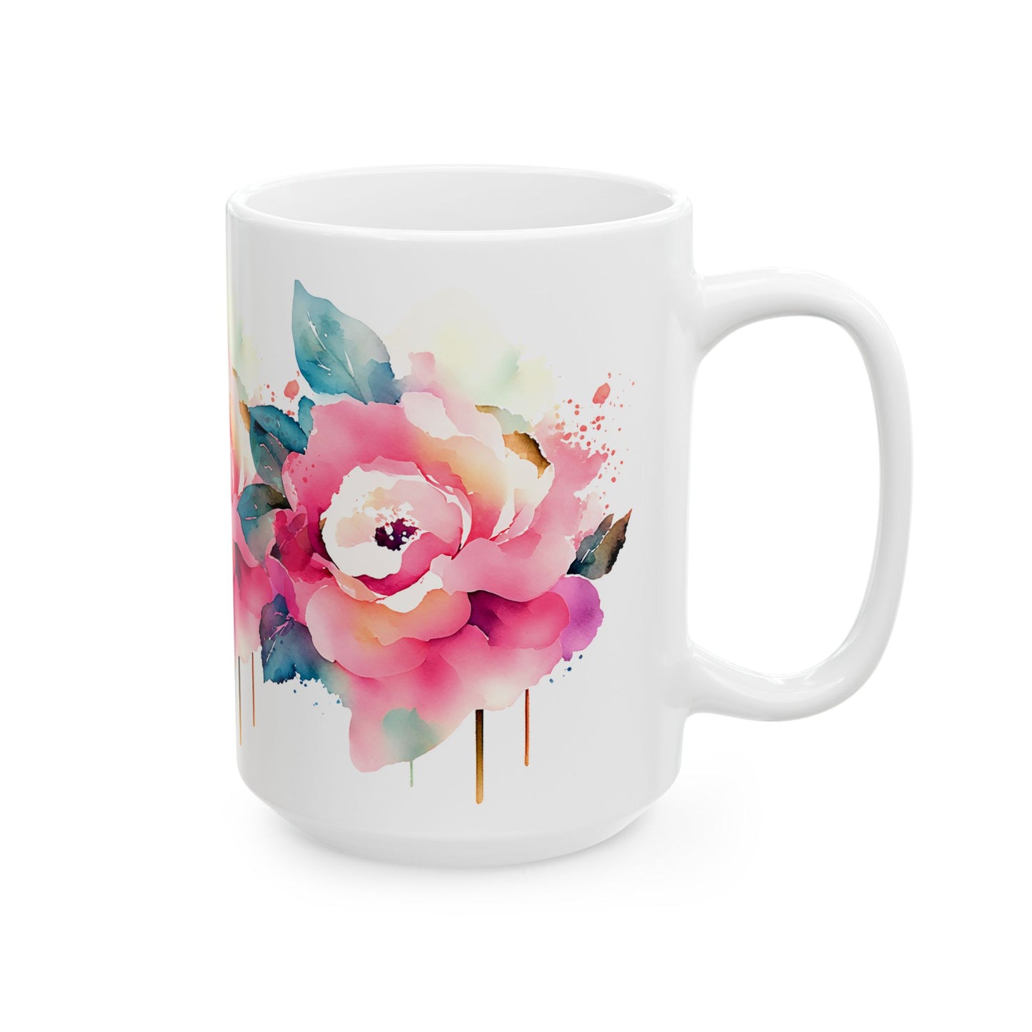 Floral Ceramic Mug - Elegant Design for Tea and Coffee Lovers