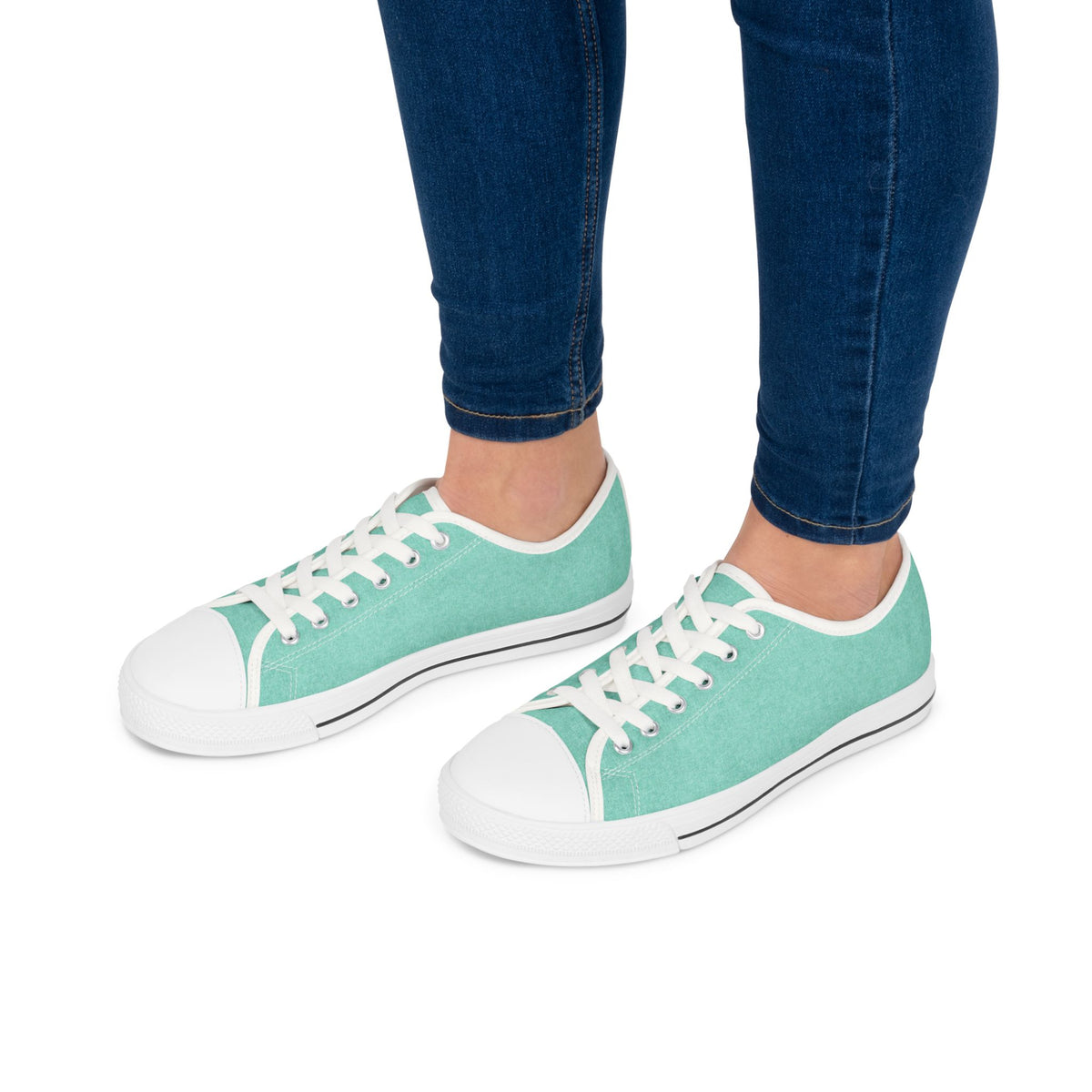 Mint Canvas Low Top Sneakers — Casual Everyday Shoes