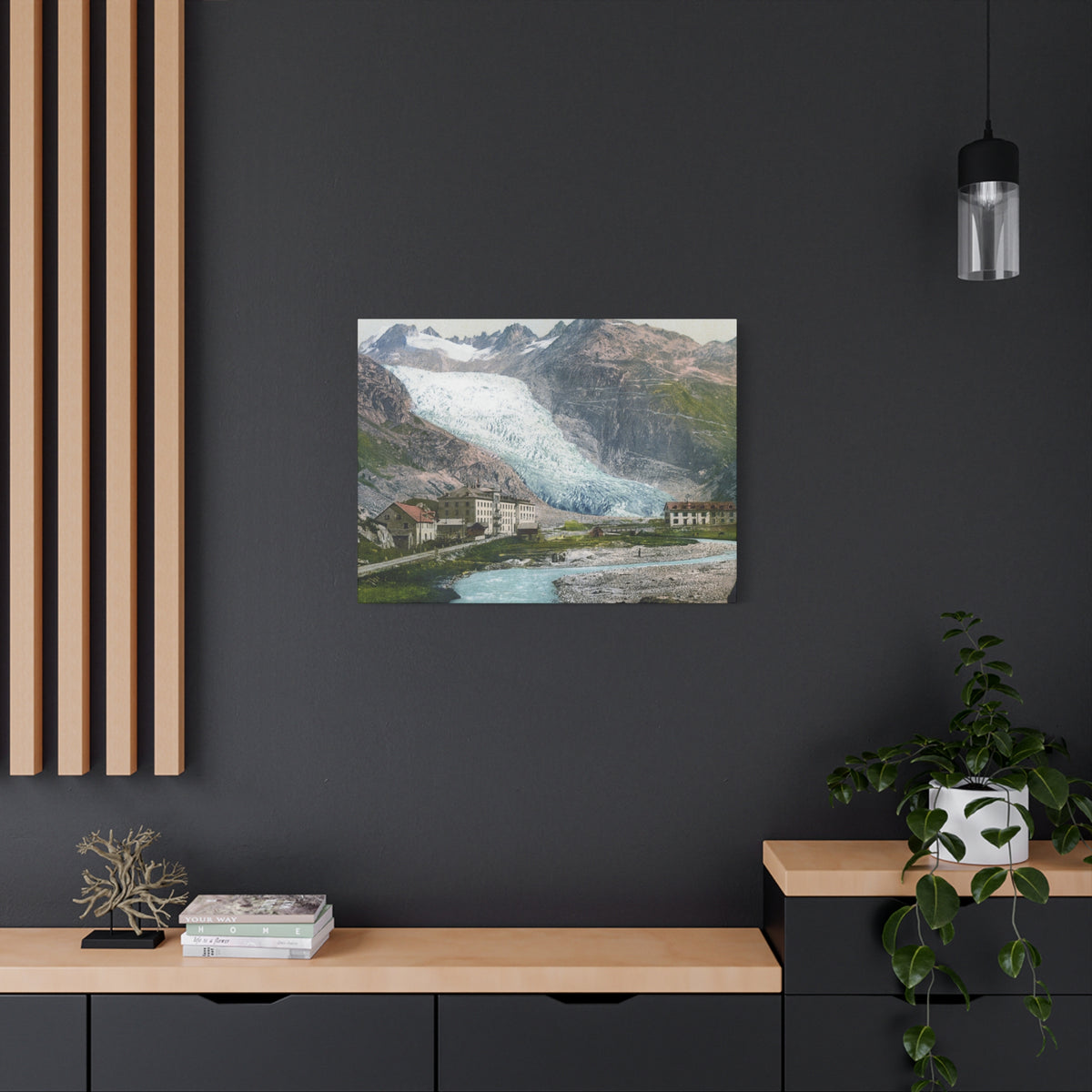 Glacier Village Matte Canvas Print