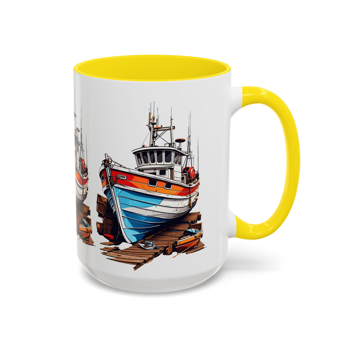 Nautical Accent Coffee Mug | Perfect for Boat Lovers, Sailor Gifts, Coastal Decor, Unique Gift Idea, Custom Artwork Mug