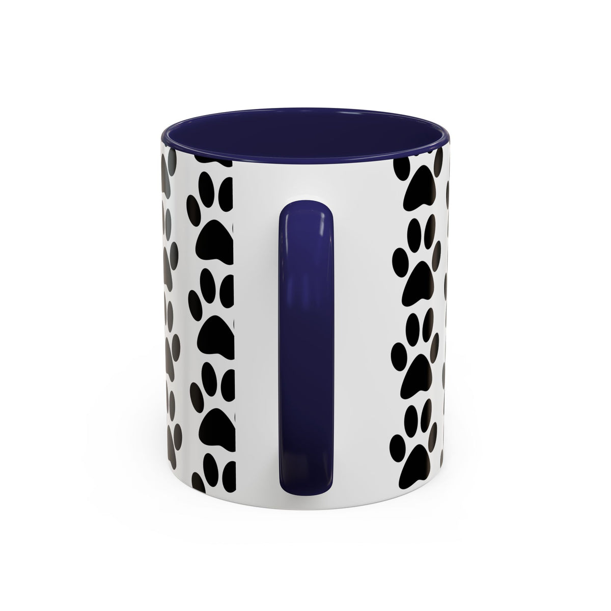 Paw Print Accent Coffee Mug - Dog Lover Gift, Black and White Pet Mug, Cute Animal Decor, Personalized Pet Owner Present, Coffee Tea Cup
