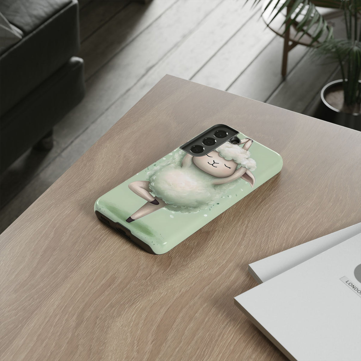 Cute Yoga Sheep Phone Case — Pastel Lamb Ballerina Protective Cover