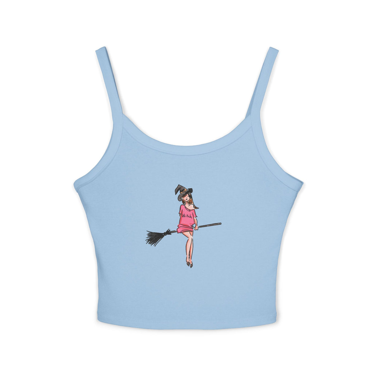 Witchy Spaghetti Strap Tank Top - Fun Summer Wear, Casual Party Top, Perfect for Halloween, Gifts for Friends, Everyday Fashion