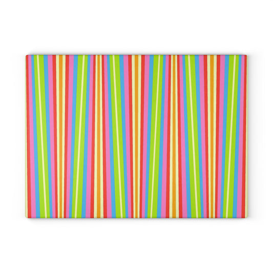 Colorful Striped Glass Cutting Board | Vibrant Kitchen Décor, Gift for Chefs, Bright Home Accents, Fun Kitchenware, Cookware