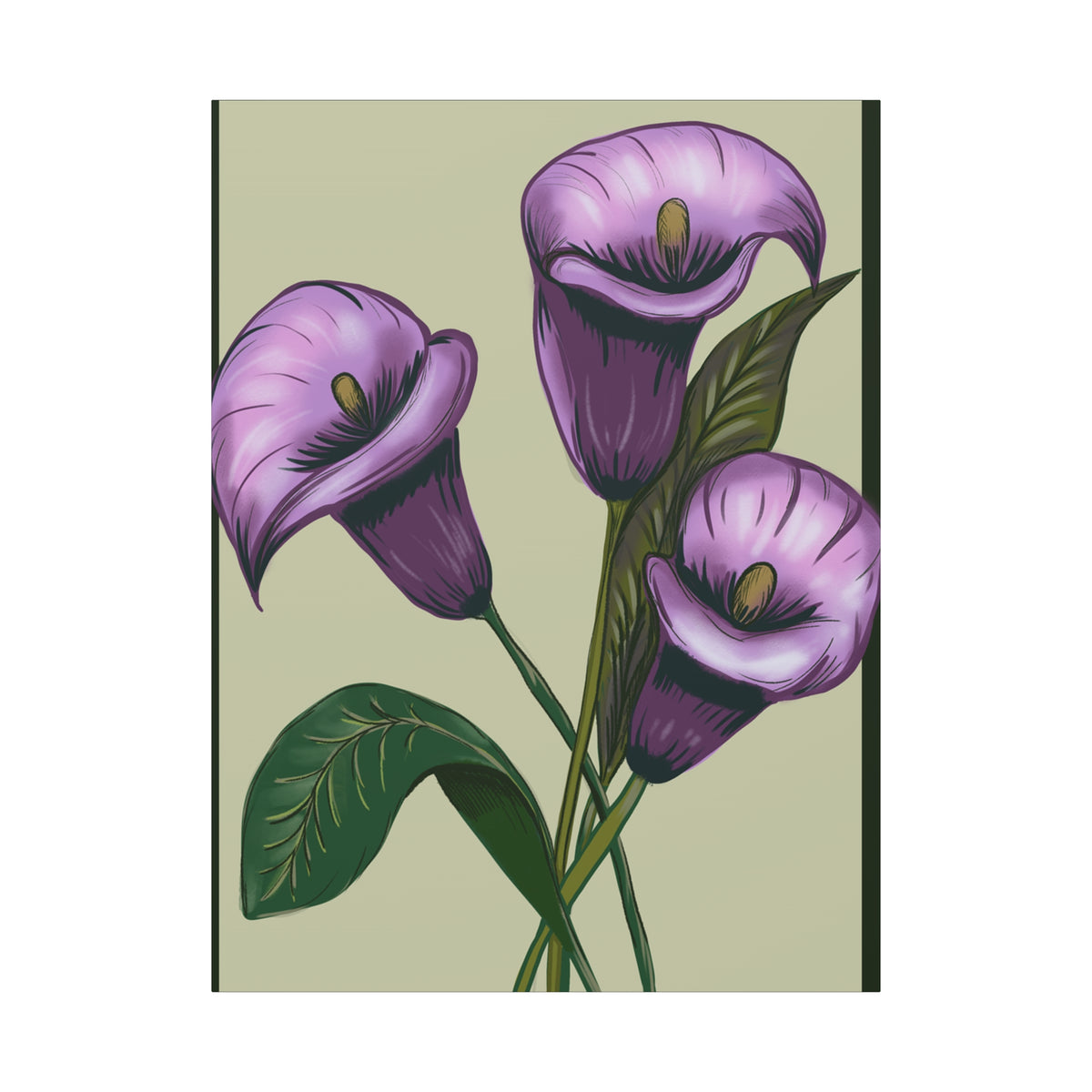 Copy of Matte Canvas, Stretched, 1.25" Purple Flowers