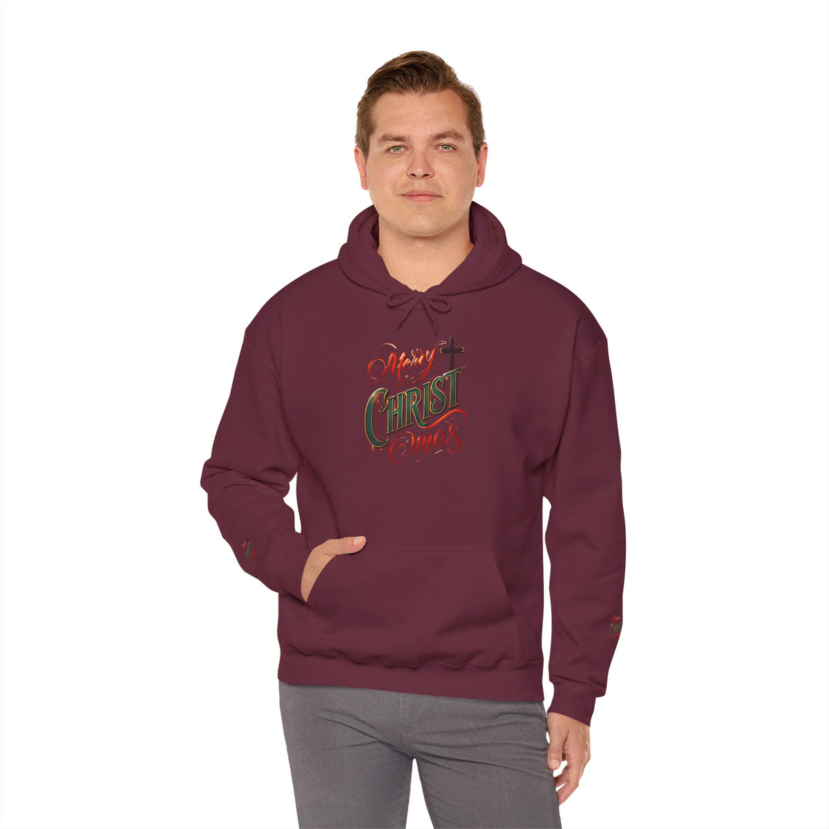 Merry Christmas Hoodie, Cozy Unisex Sweatshirt for Holiday Gatherings, Festive Gift Idea for Him/Her, Winter Apparel, Christmas Sweater