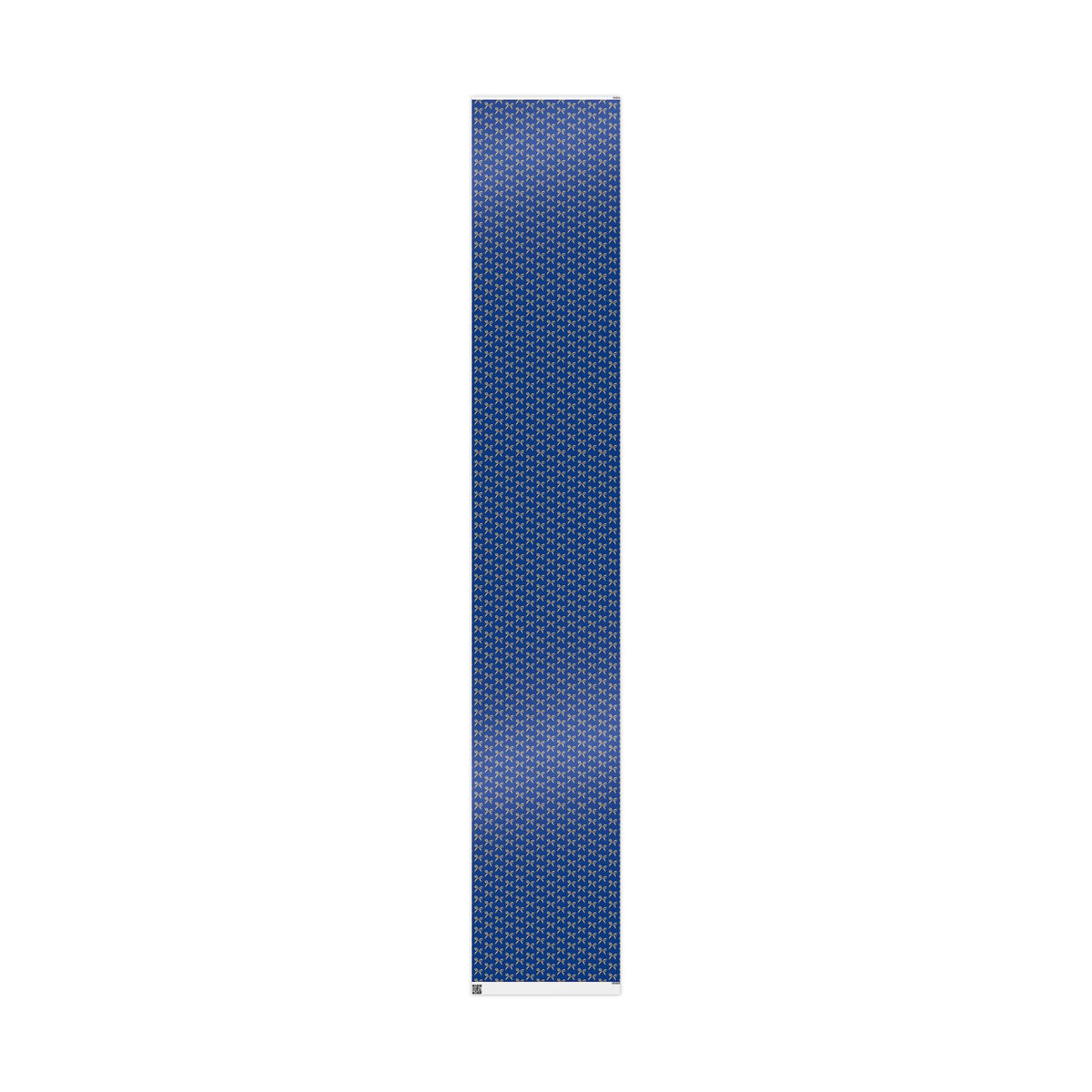 Wrapping Paper — Blue Gift Wrap with Gold Ribbon Pattern