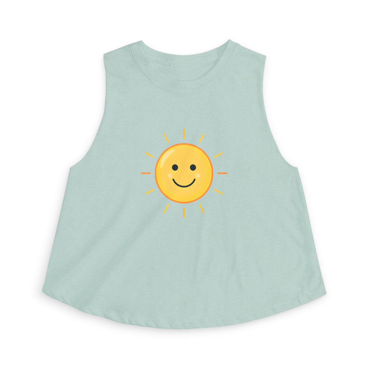 Smiley Sun Crop Top — Cute Sunny Face Women's Tank