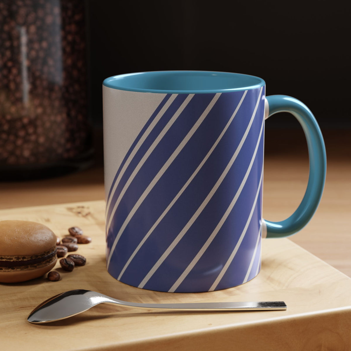 Elegant Stripe Accent Coffee Mug - Perfect for Gifts, Home Decor, Office, Birthdays, and Tea Lovers