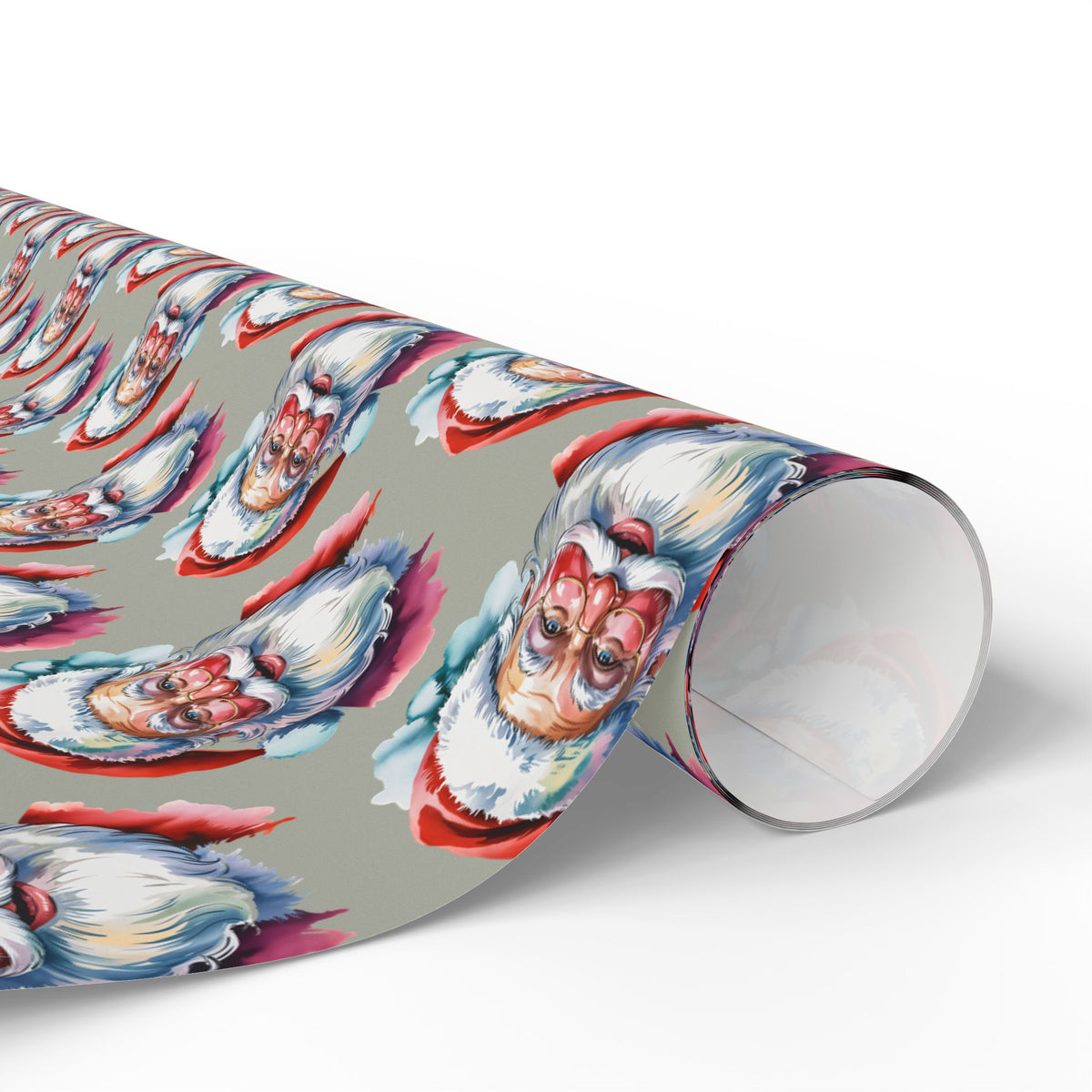 Santa Face Wrapping Paper Roll — Festive Holiday Gift Wrap