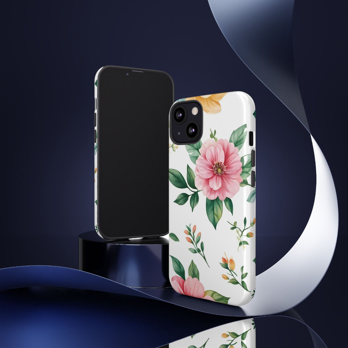 Floral Tough Phone Case — Pink Peony Protective Phone Cover