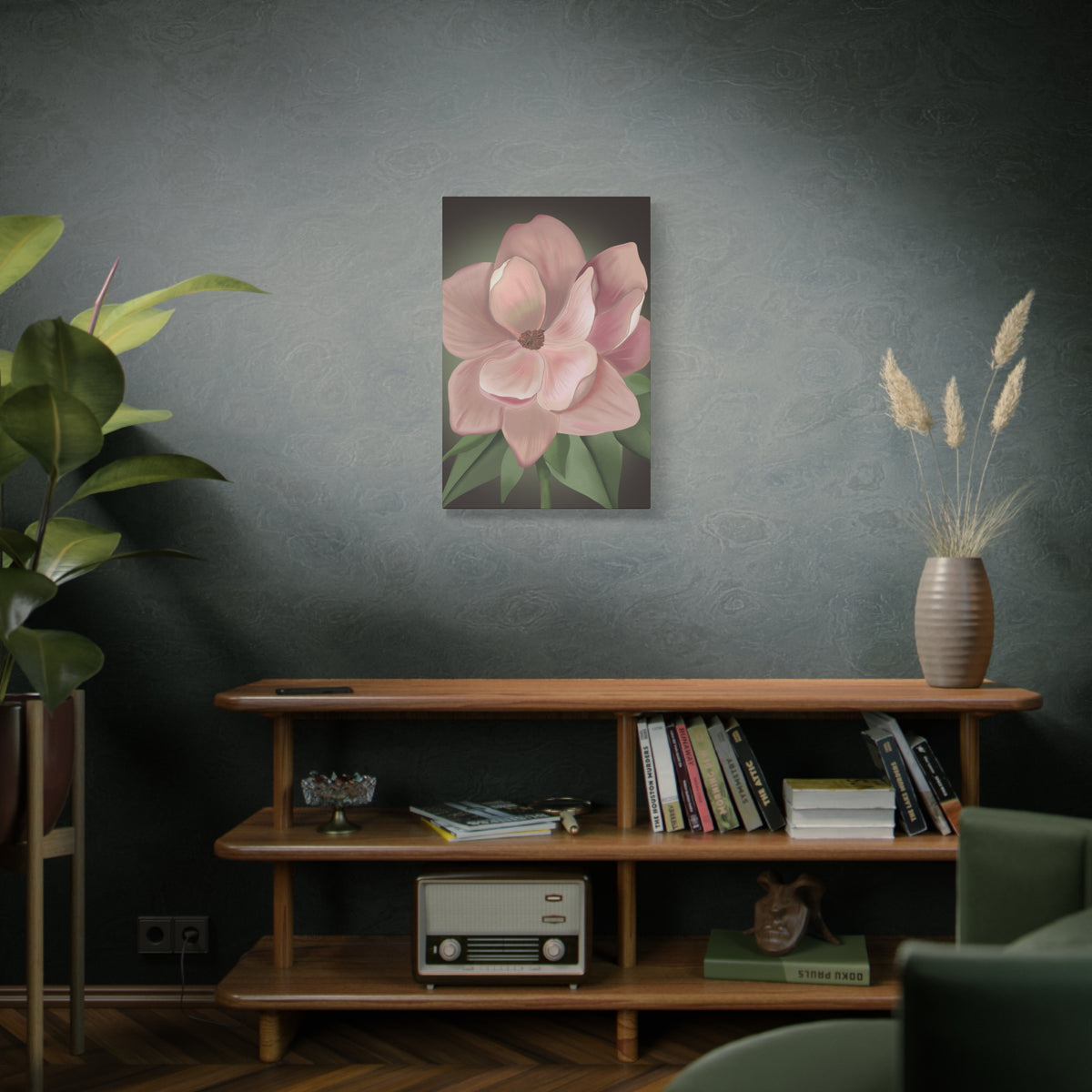 Matte Canvas, Stretched, 1.25" Pink Flowers