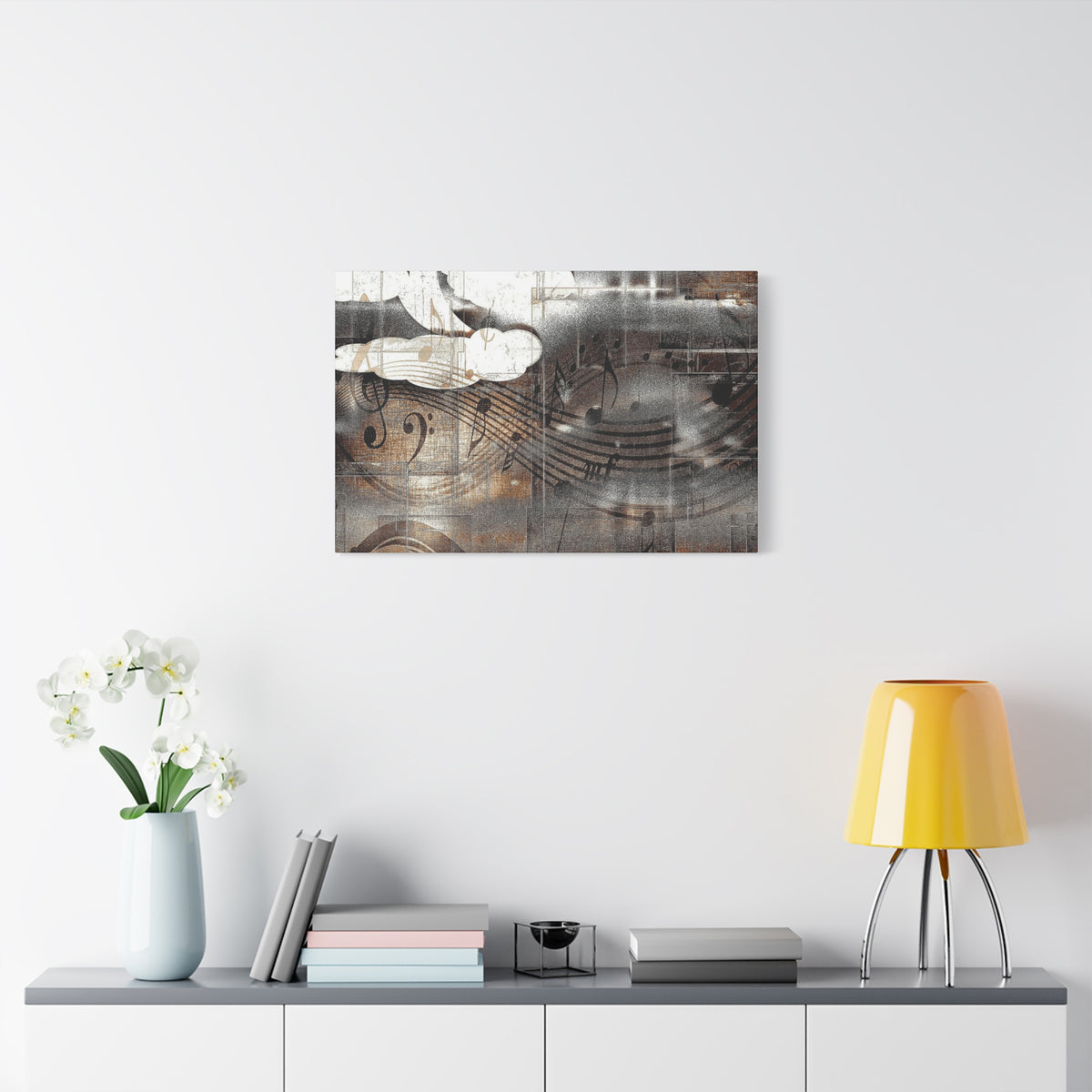 Abstract Musical Notes Matte Stretched Canvas Art (1.25")