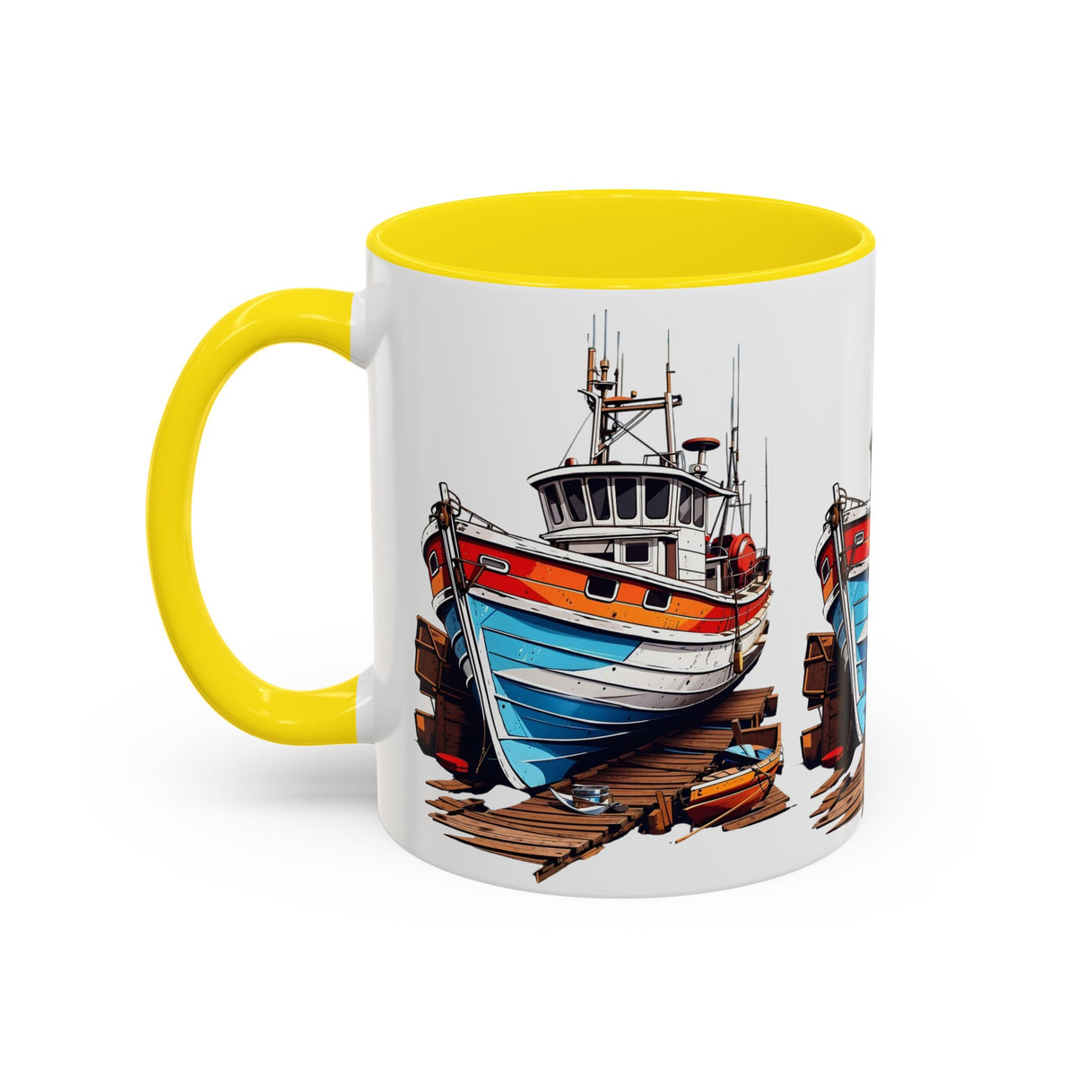 Nautical Accent Coffee Mug | Perfect for Boat Lovers, Sailor Gifts, Coastal Decor, Unique Gift Idea, Custom Artwork Mug