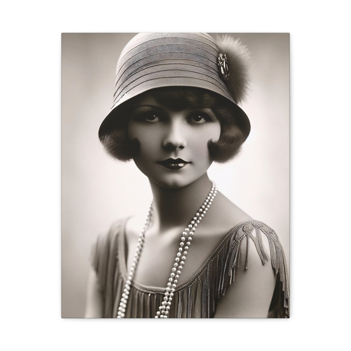 Vintage 1920s Flapper Portrait Canvas