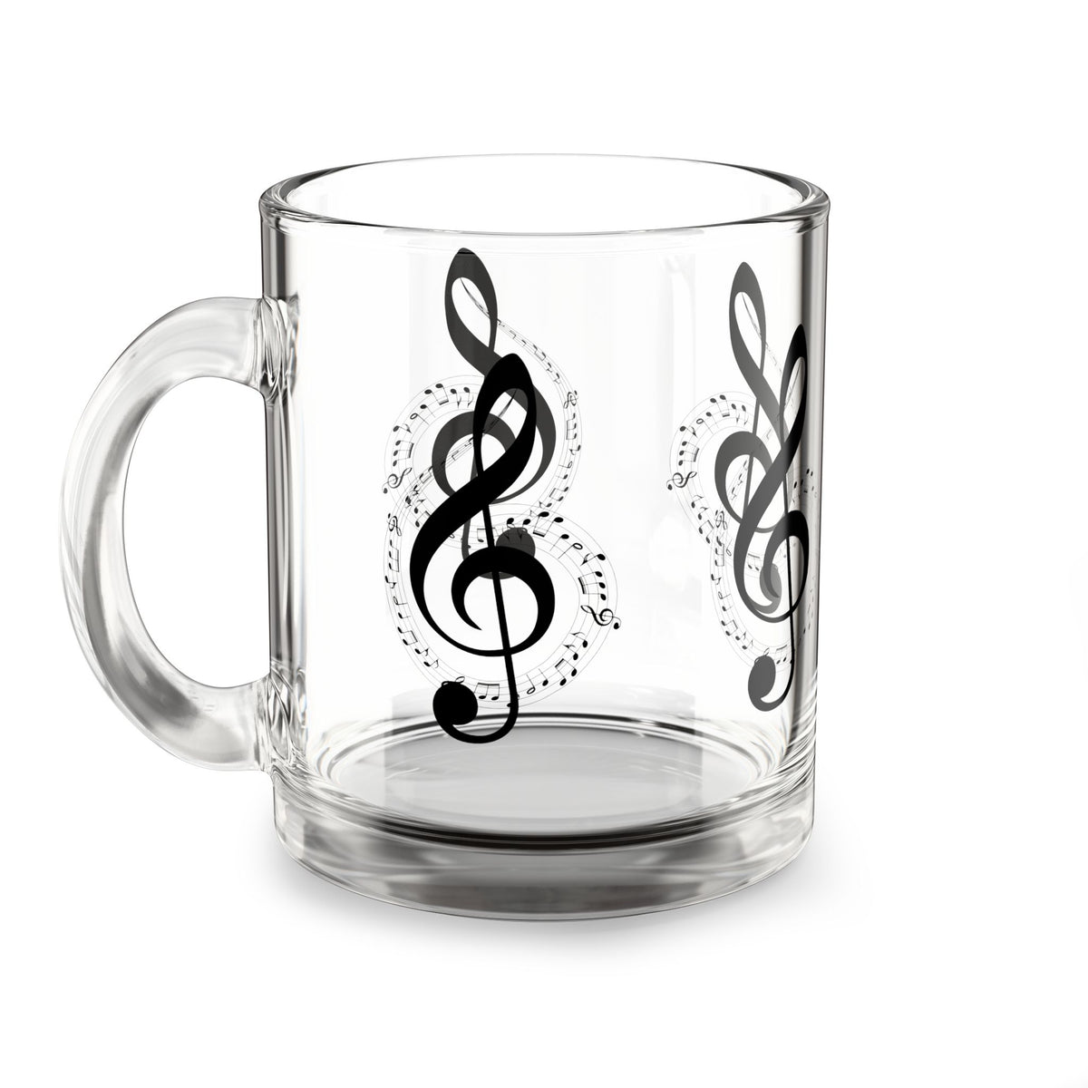 Musical Glass Mug, 10oz - Perfect for Coffee, Tea, Gifts for Music Lovers, Home Decor, Party Favors, Unique Drinkware
