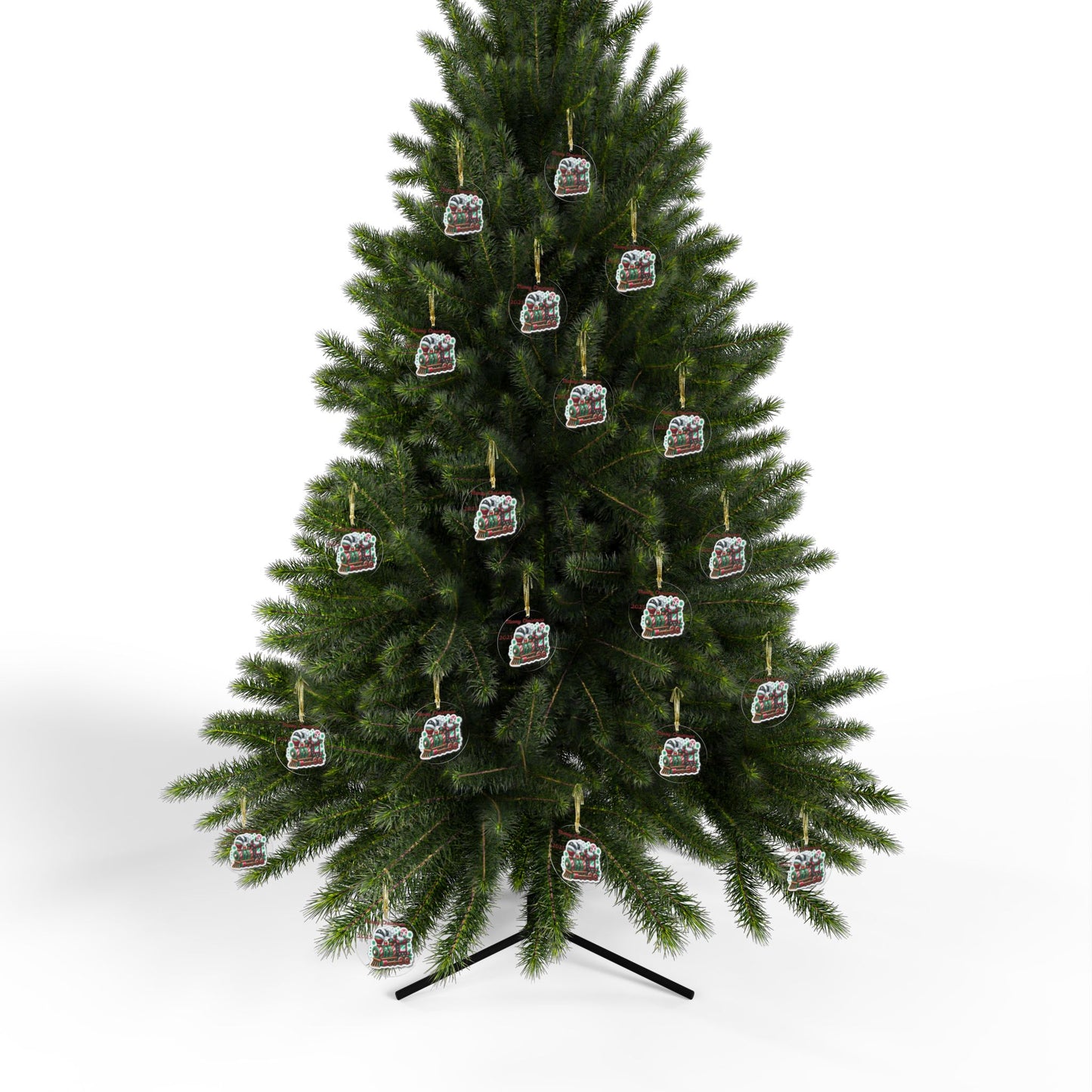 Christmas Train Acrylic Ornament — “Merry Christmas” Holiday Tree Decoration
