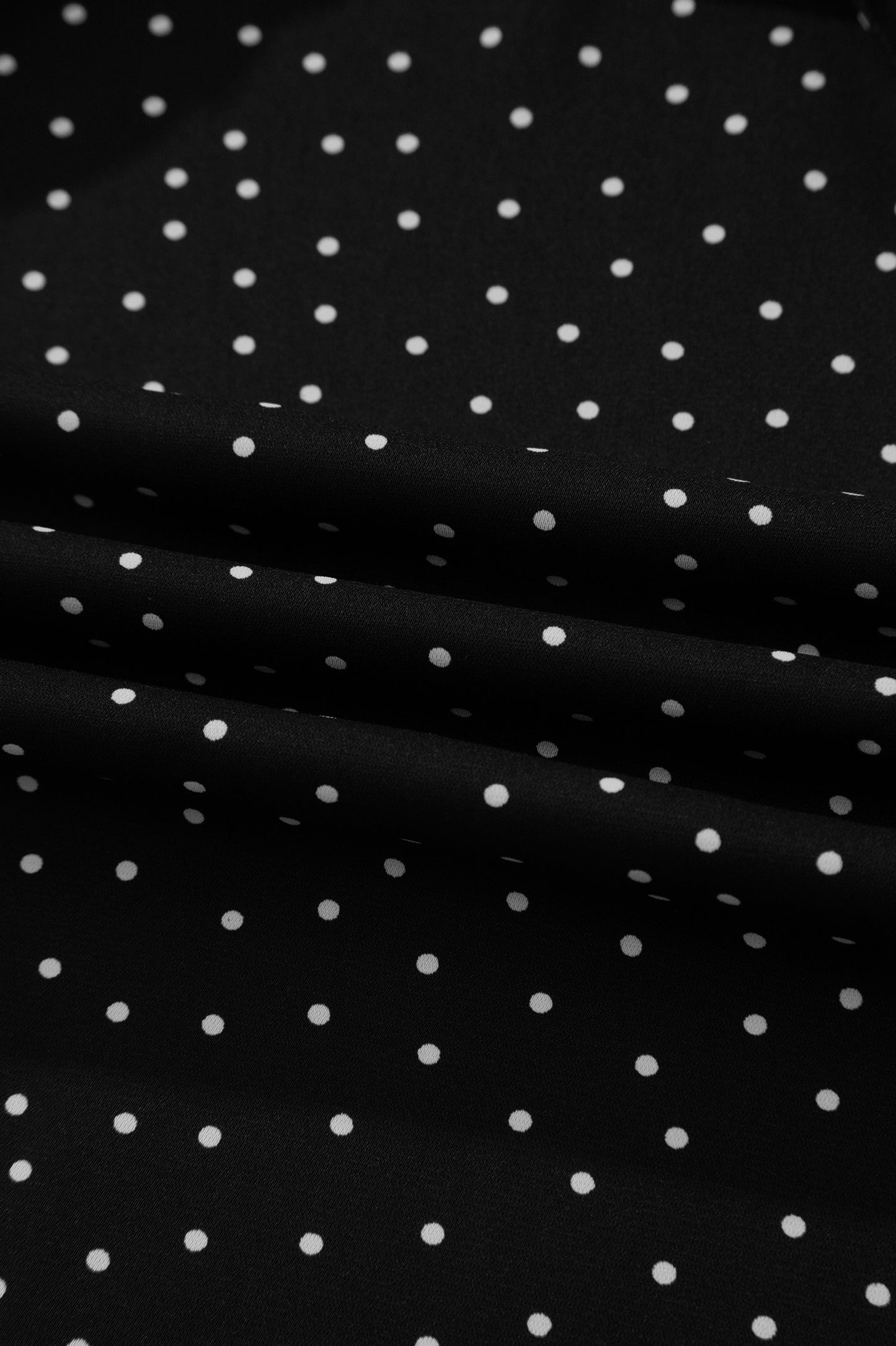 Black Polka Dot Print Lace Trim Wrap Mini Dress