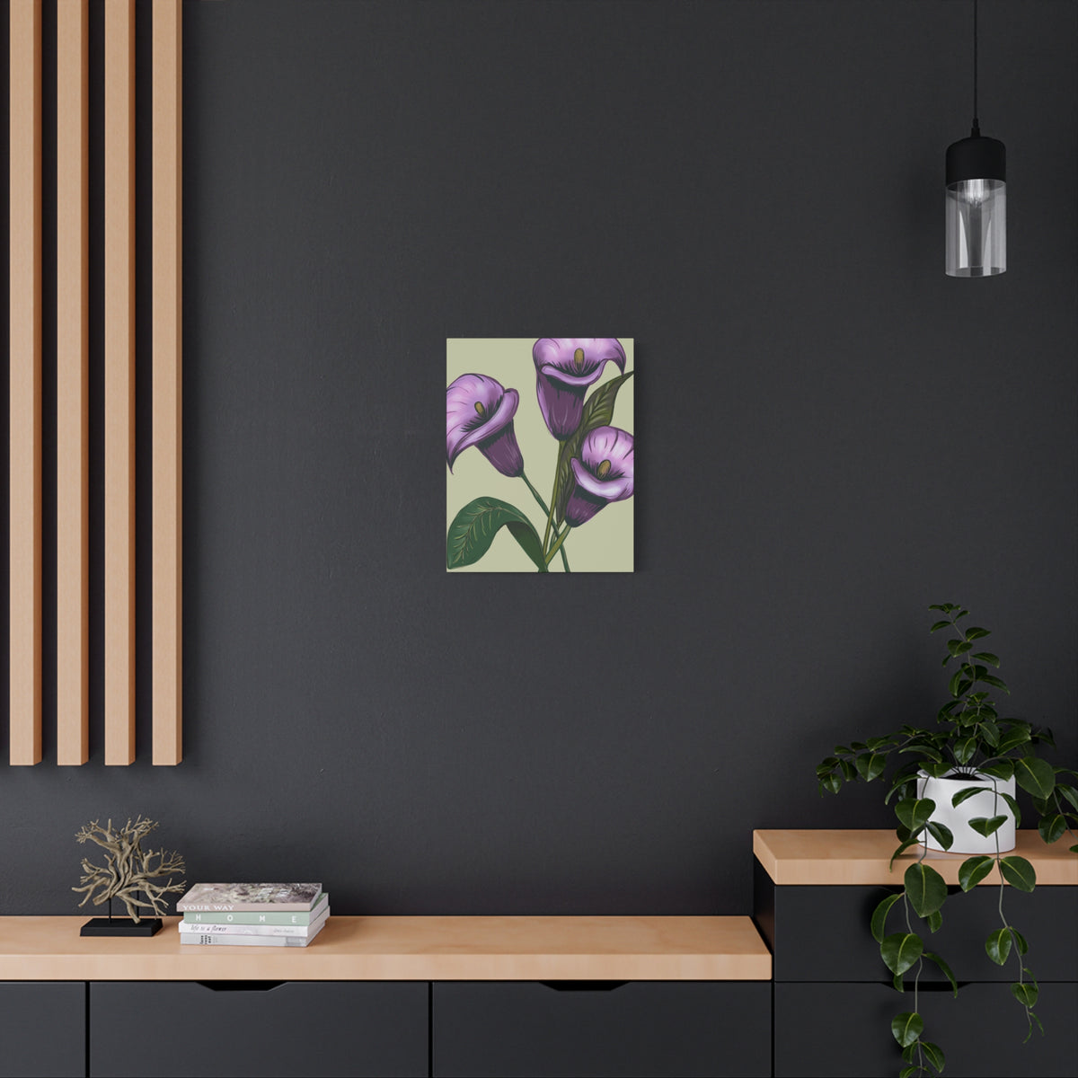 Copy of Matte Canvas, Stretched, 1.25" Purple Flowers