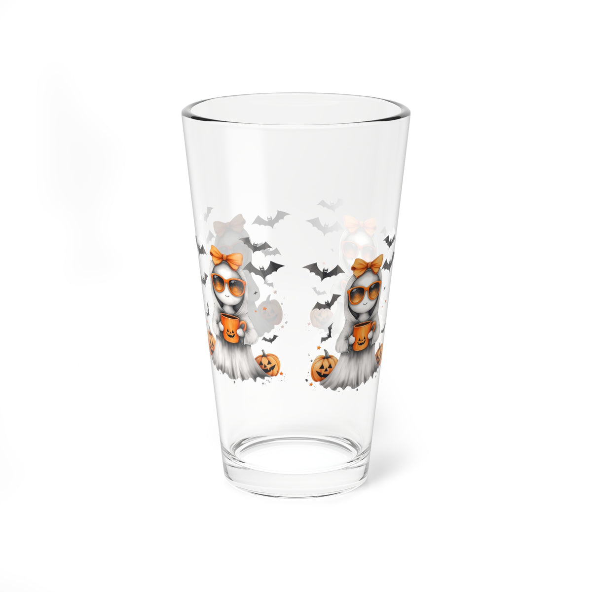 Halloween Mixing Glass, 16oz - Spooky Drinkware, Trick or Treat Glass, Halloween Decor, Fall Party Essentials, Unique Gift Idea